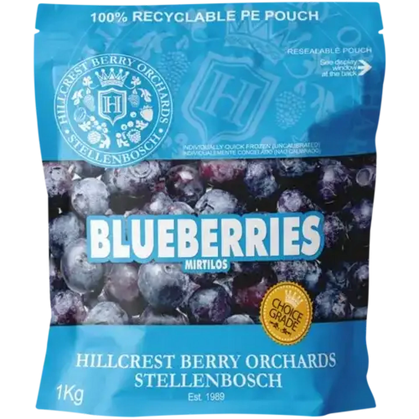 Checkers Sixty60 | Hillcrest Berry Orchards Frozen Blueberries 1kg