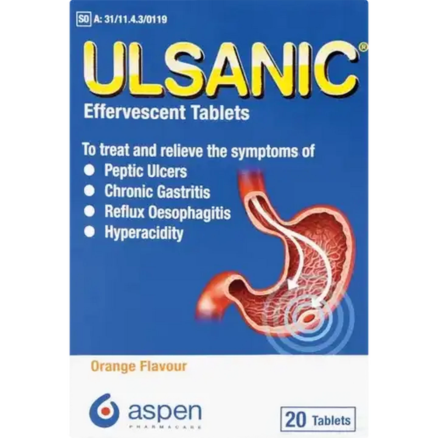 Image of Ulsanic Effervescent Tablets 20 Pack