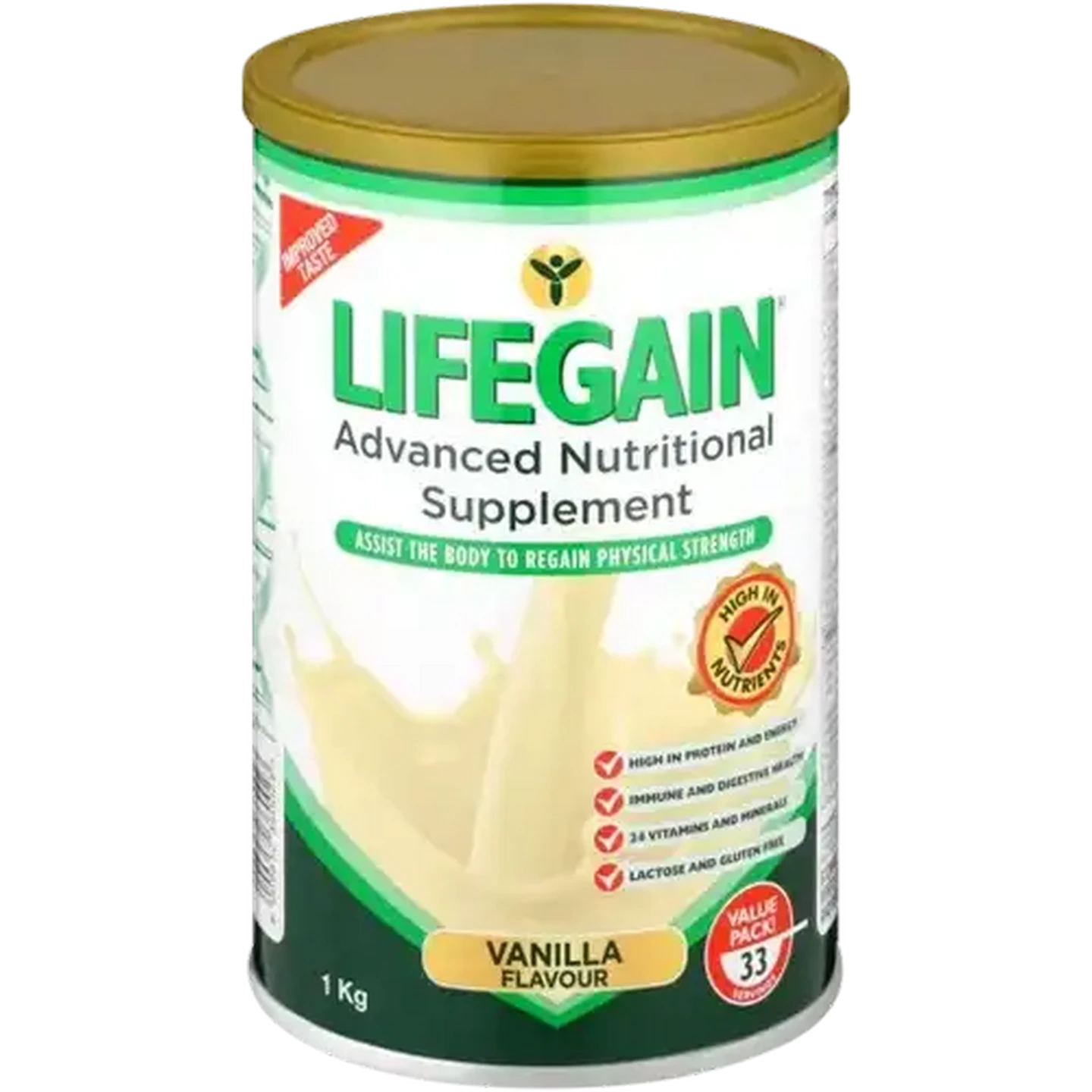 Image of Lifegain Vanilla Flavoured Advanced Nutritional Supplement 1kg