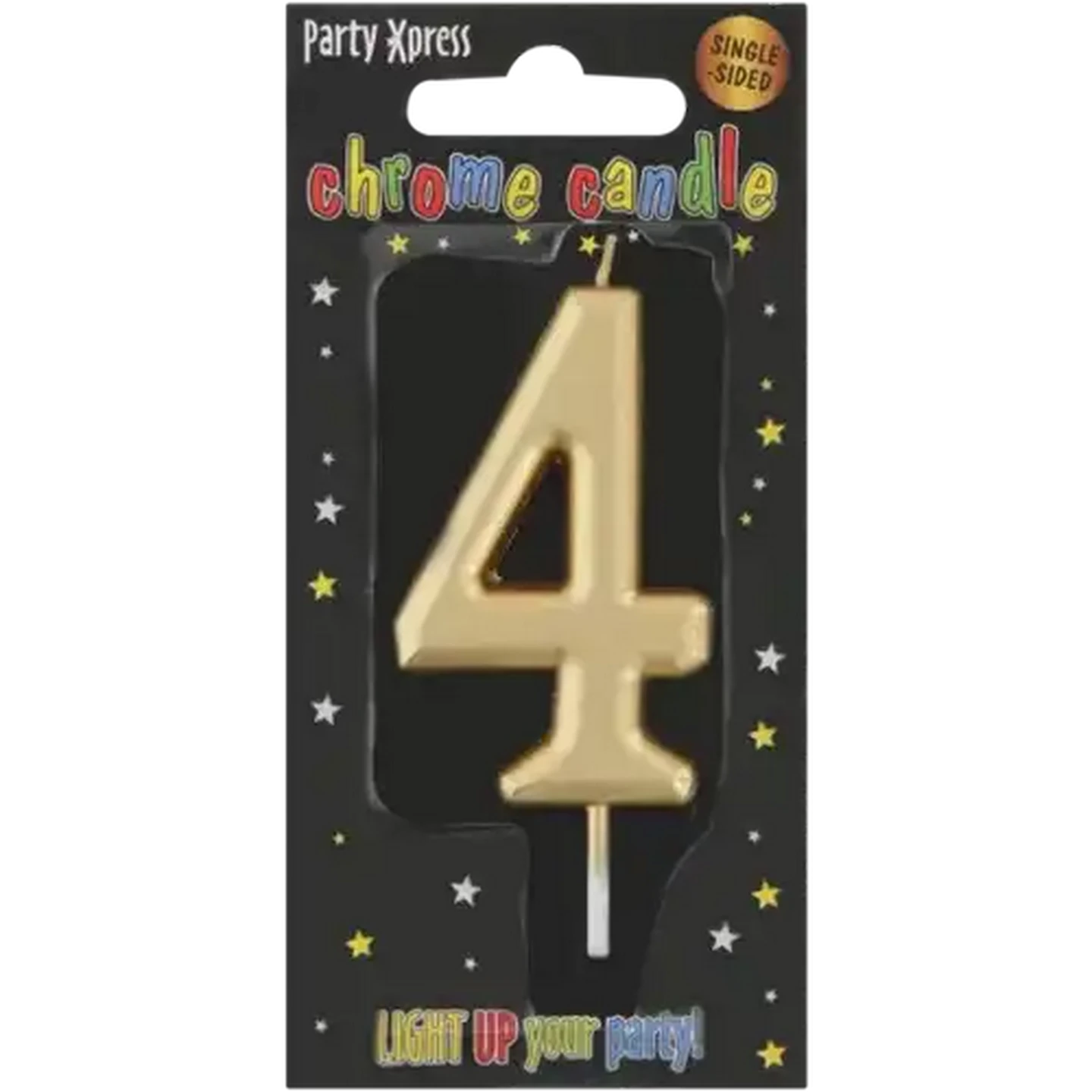 Image of Party Xpress Metallic Gold Chrome Candle No.4