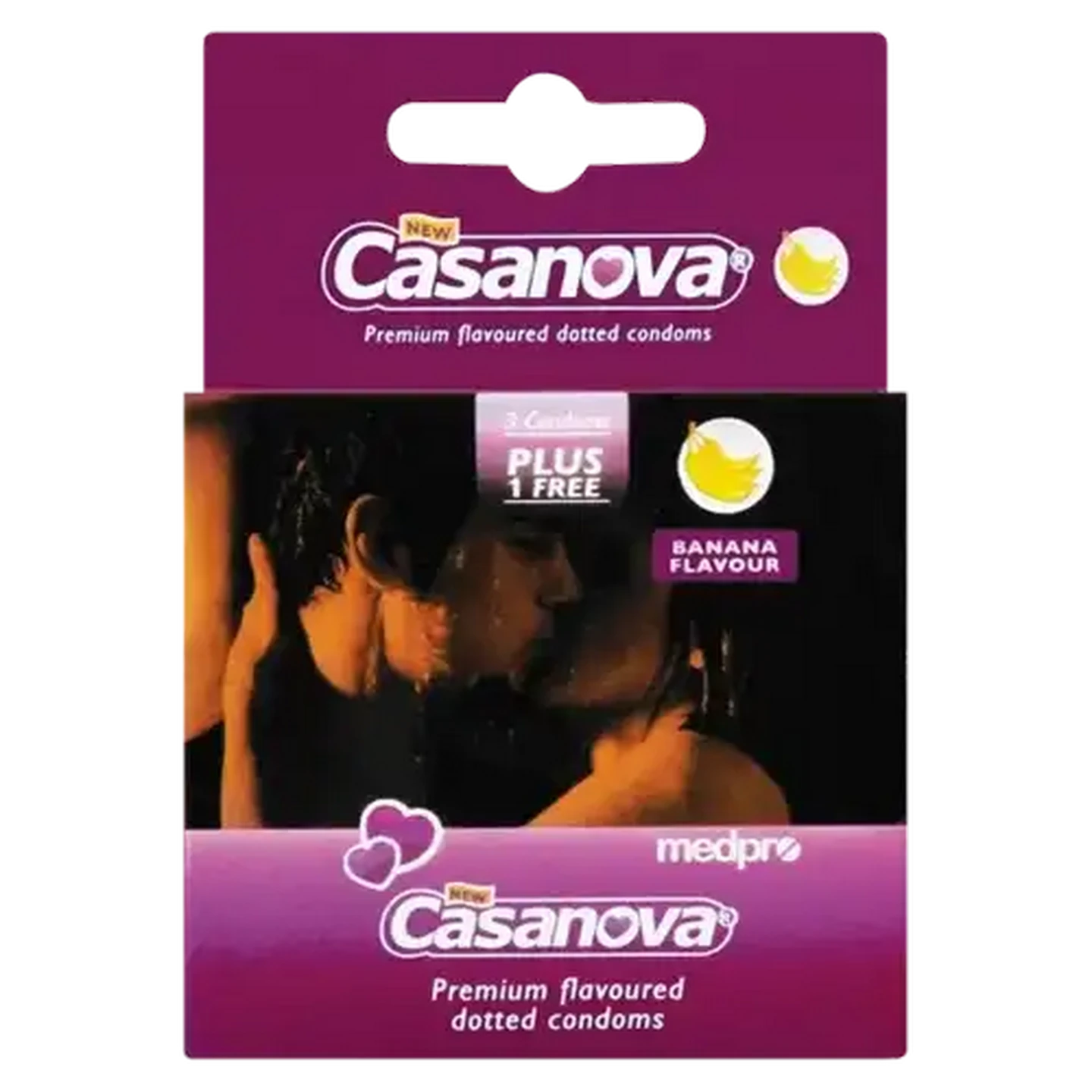 Image of Casanova Banana Flavoured Condoms 4 Pack