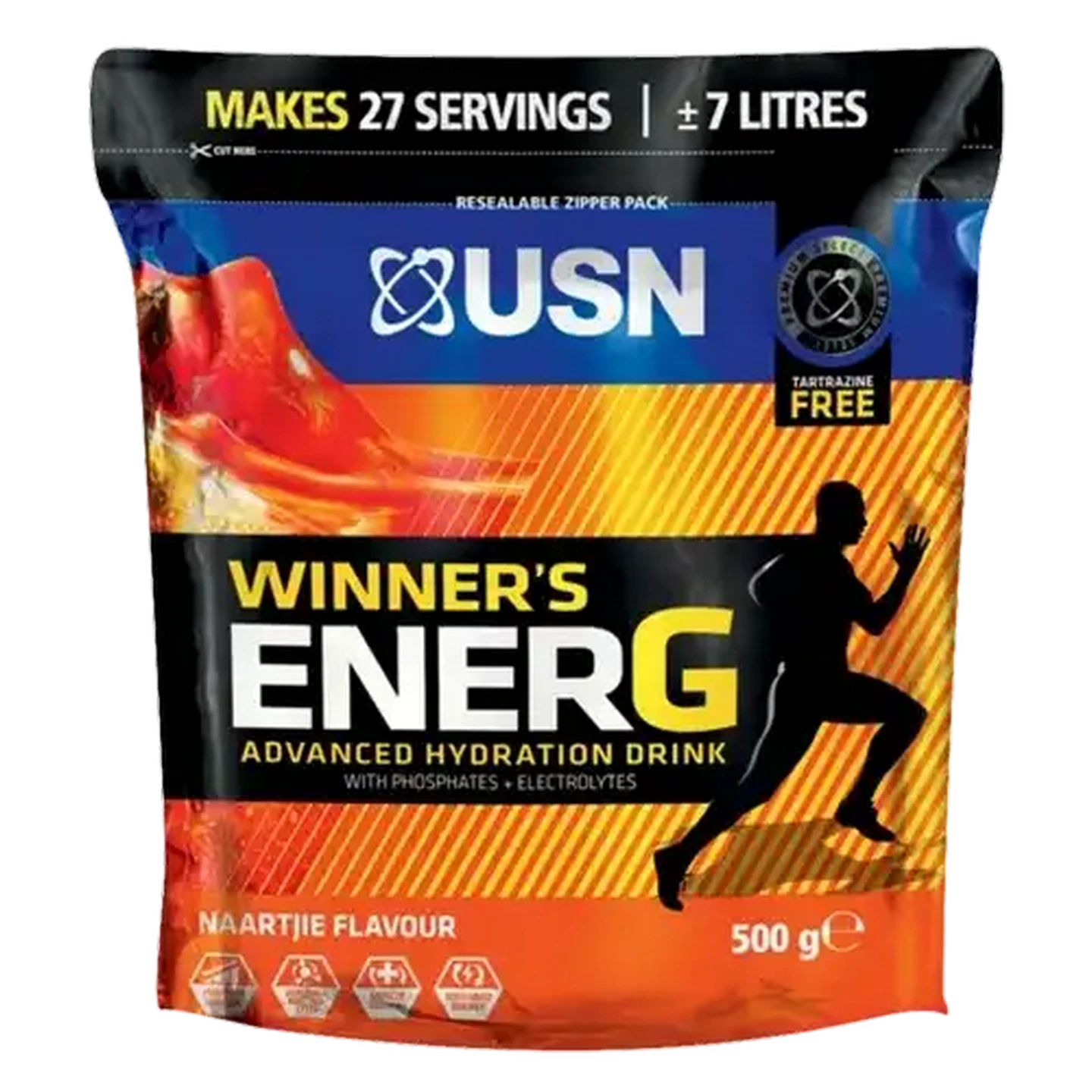 Image of USN Naartjie Flavoured Winner's Energy Advanced Hydration Drink 500g