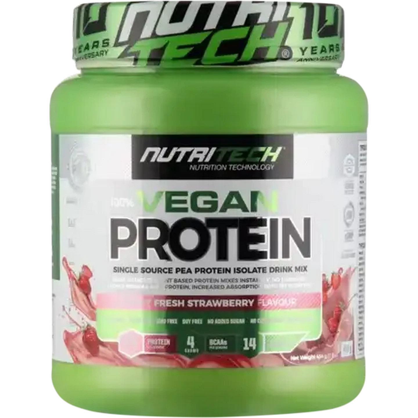 Image of NutriTech Vegan Protein Flavoured Strawberry Drink Mix 454g