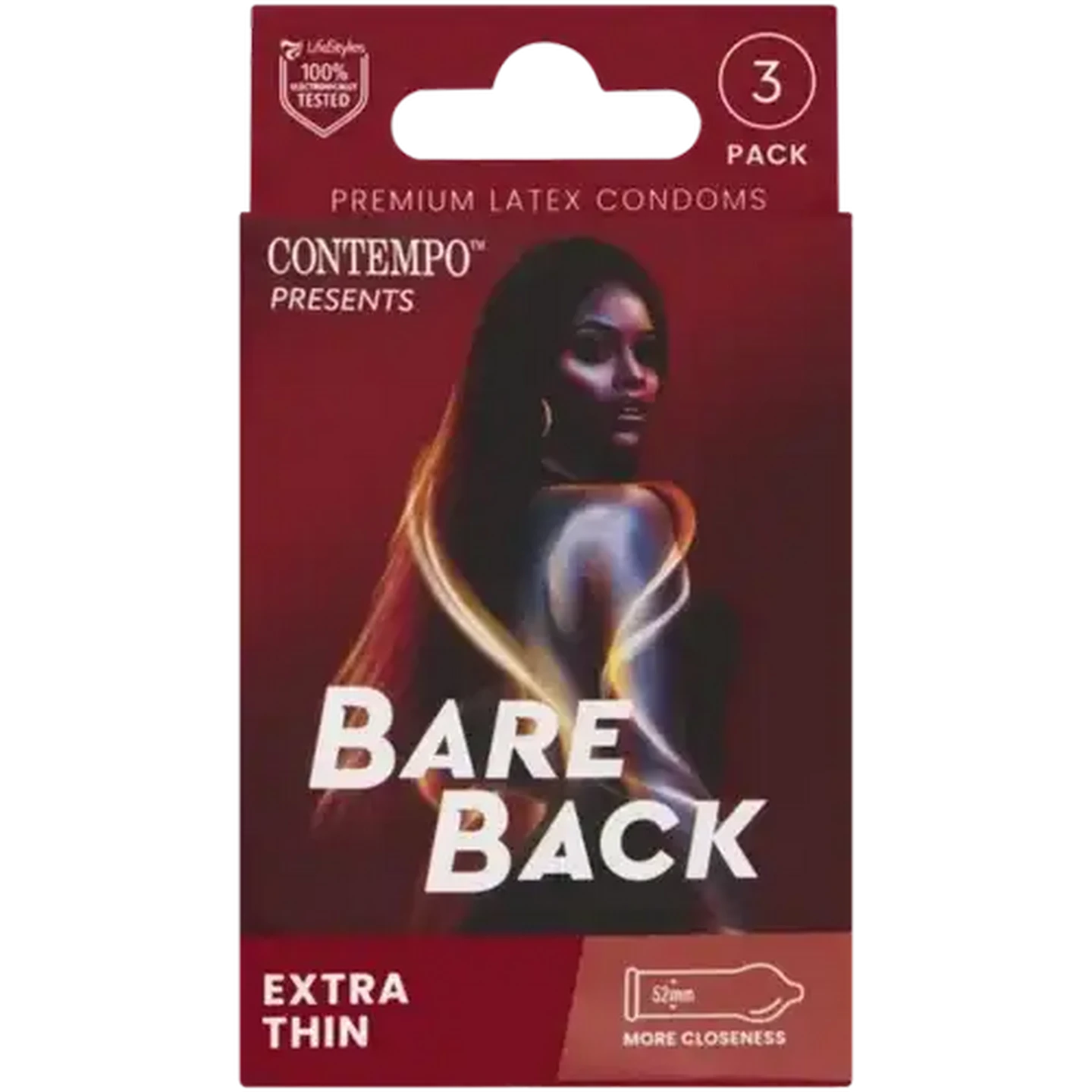 Image of Contempo Bareback Extra Thin Premium Latex Condoms 3 Pack