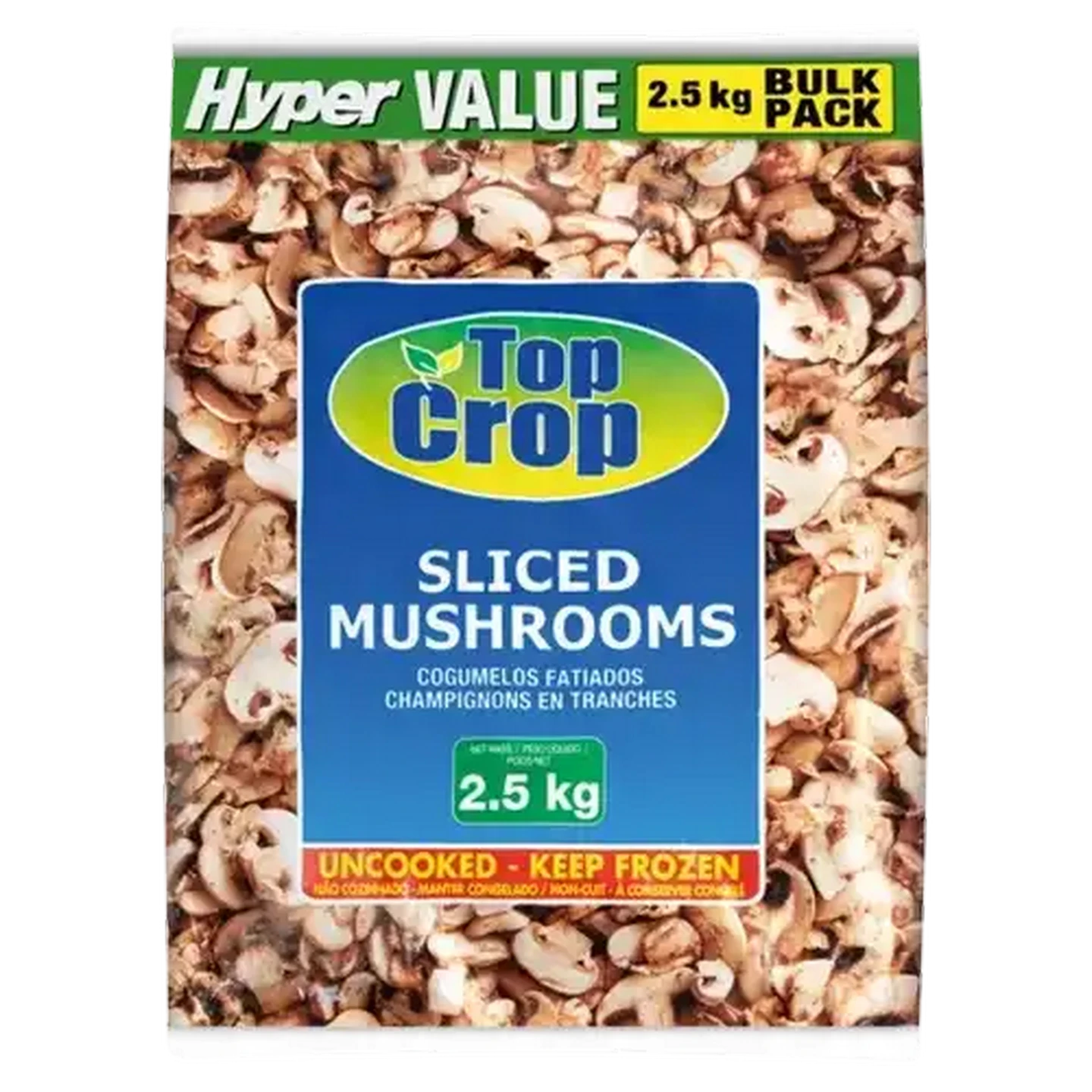 Image of Top Crop Hyper Value Frozen Sliced Mushrooms 2.5kg