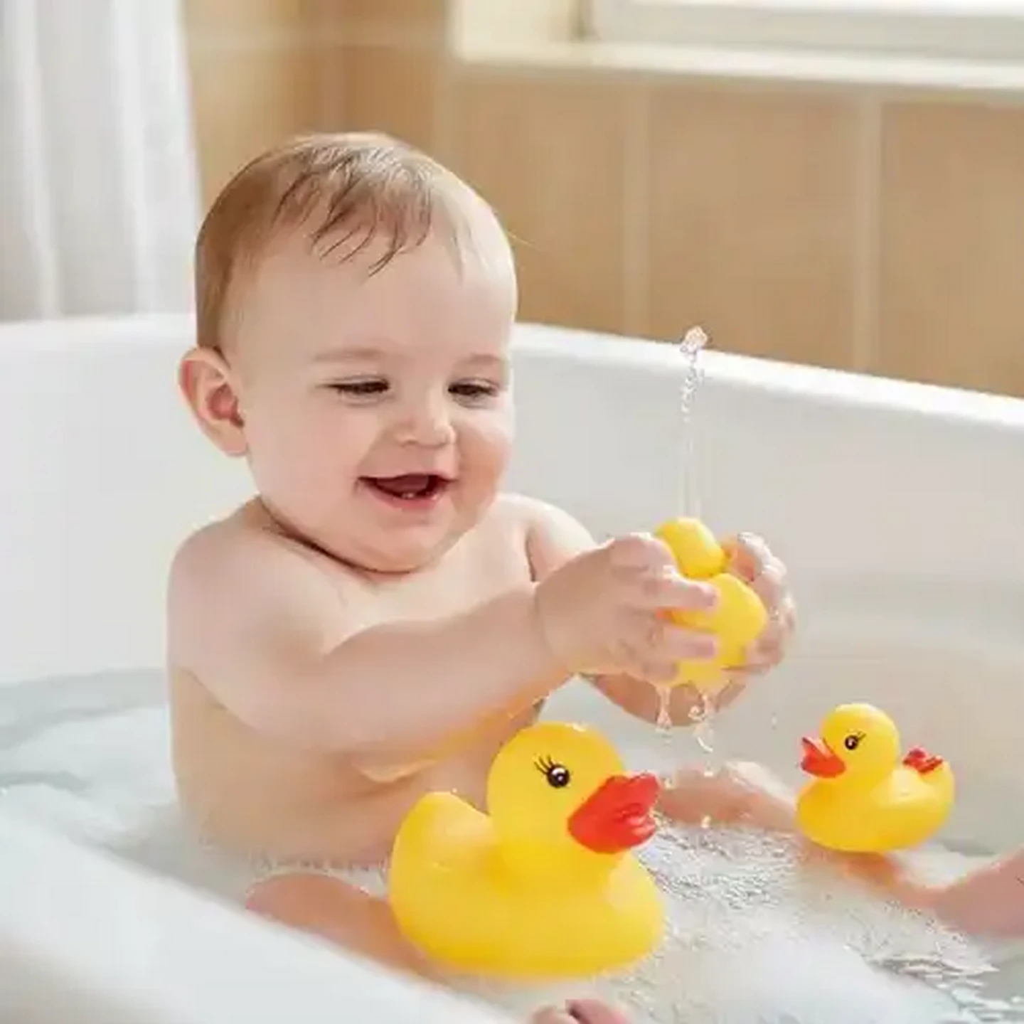 Image of Jolly Tots 3 Months Vynil Toy Ducks 4 Piece