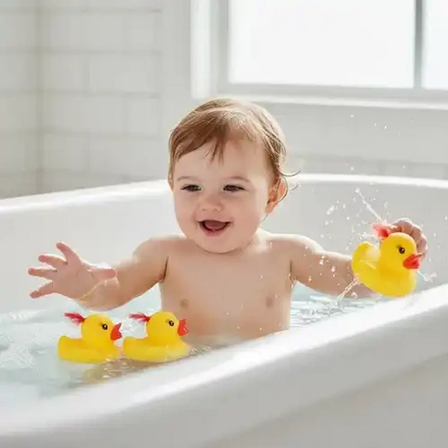 Image of Jolly Tots 3 Months Vynil Toy Ducks 4 Piece