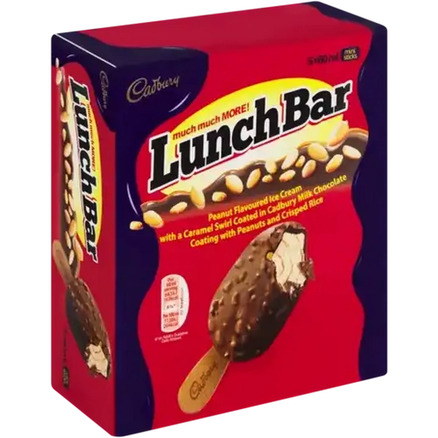 Image of Cadbury Lunch Bar Ice Cream Bars Multipack 5 x 60ml