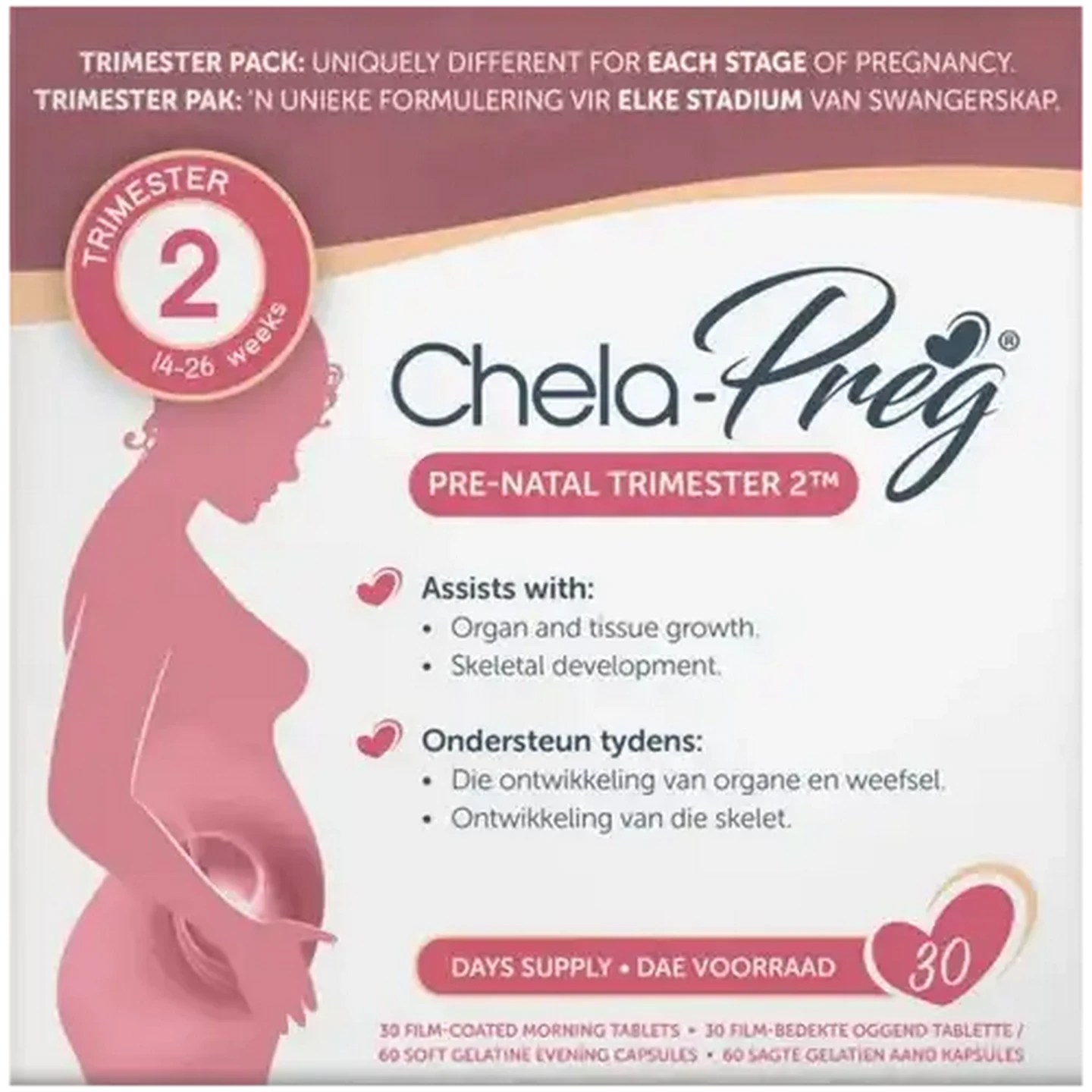Image of Chela-Preg Trimester 2 Pre-Natal Multivitamin Pack 90 Pack