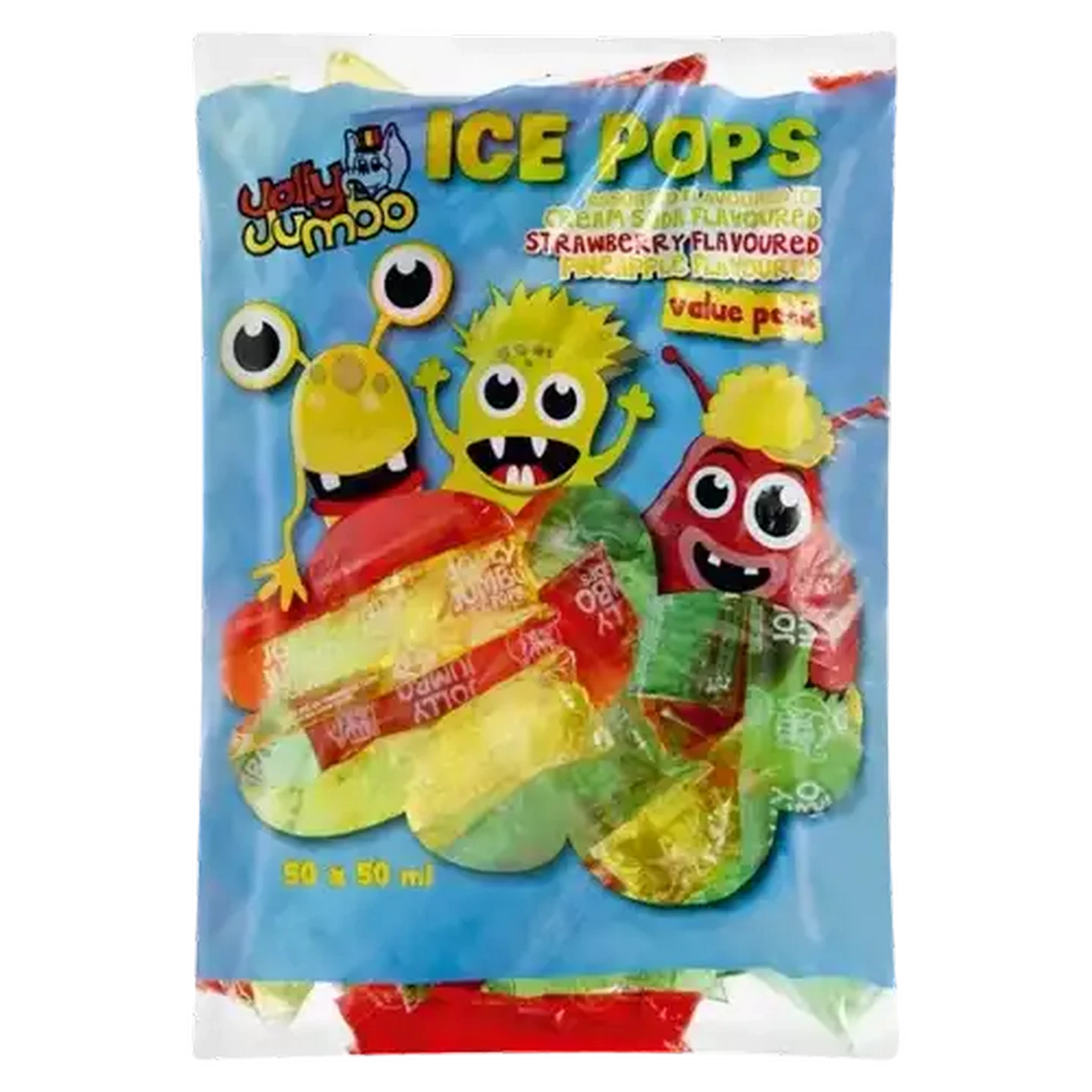 Image of Jolly Jumbo Frozen Ice Pops Value 50 Pack