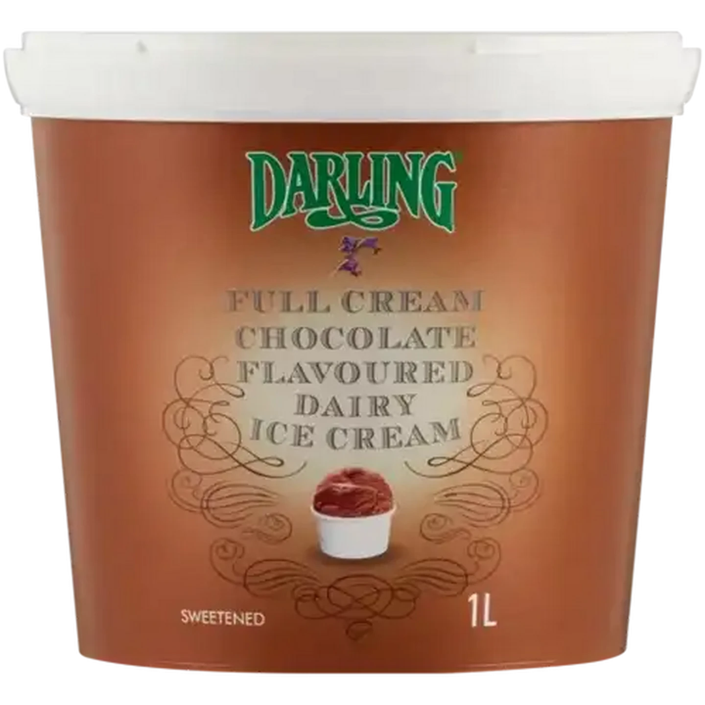 Image of Darling Full Cream Chocolate Flavoured Ice Cream Tub 1L