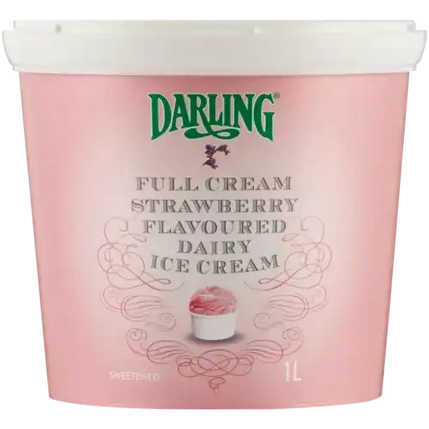 Image of Darling Full Cream Strawberry Flavoured Ice Cream Tub 1L