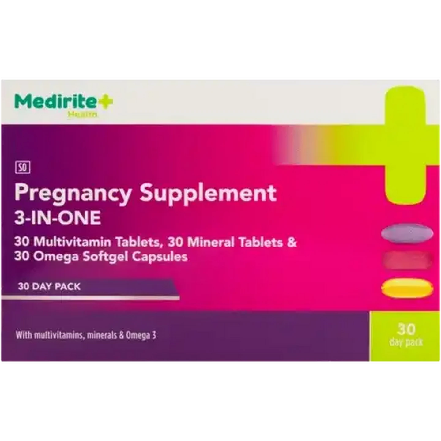 Image of Medirite 3-In-One Pregnancy Supplement 30 Day Pack