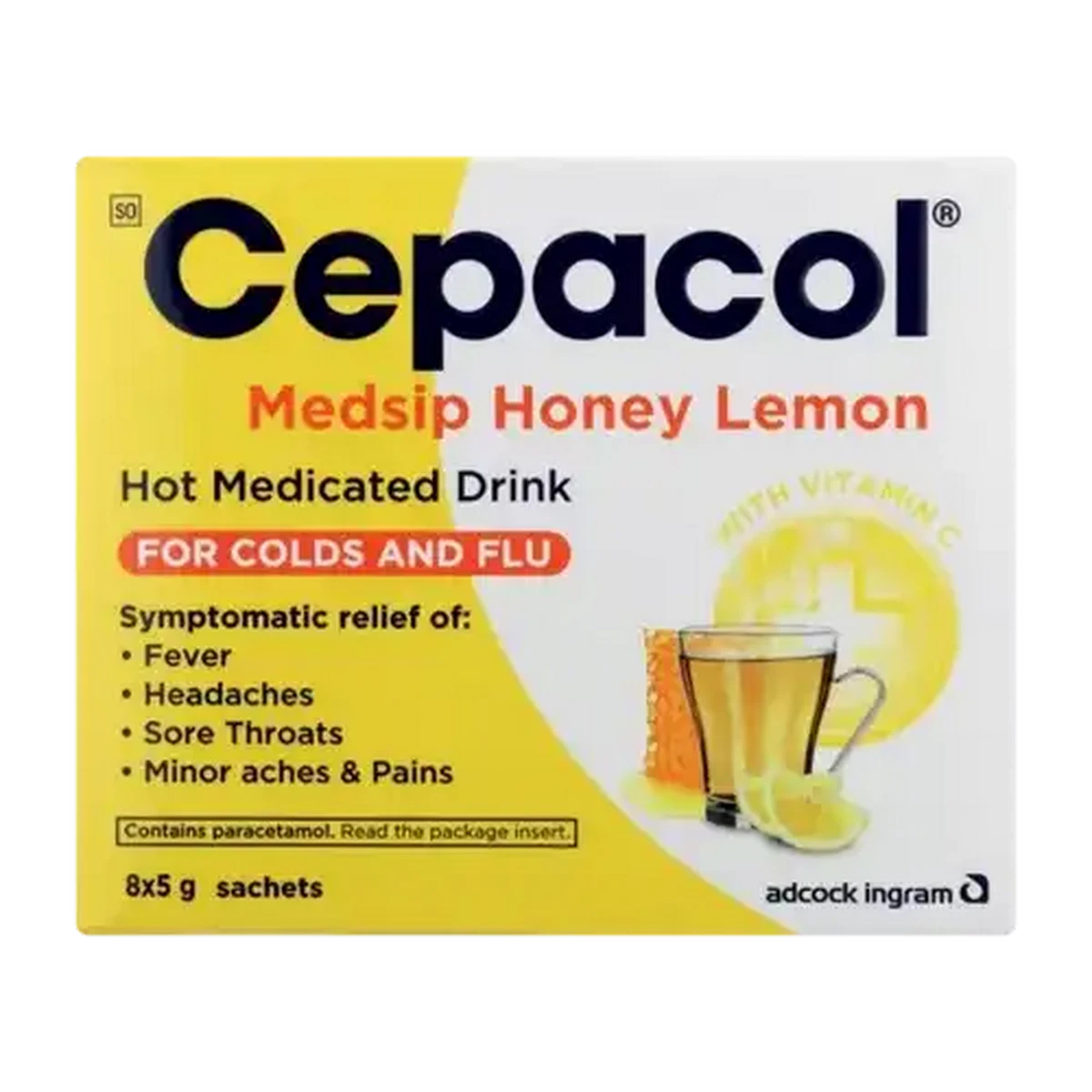 サプリ Checkers Sixty60 | Cepacol Medsip Honey Lemon Cold & Flu Sachet 8 Pack