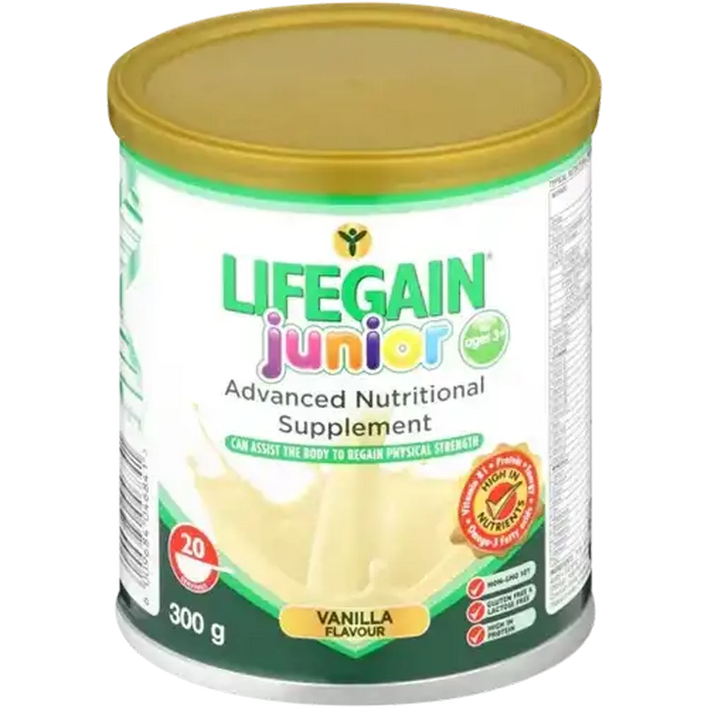 Image of Lifegain Junior Vanilla Flavoured Advanced Nutritional Supplement 300g
