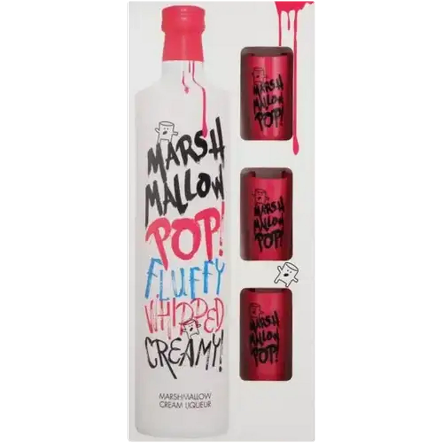 Image of Marshmallow Pop Cream Liqueur Gift Set Bottle 750ml