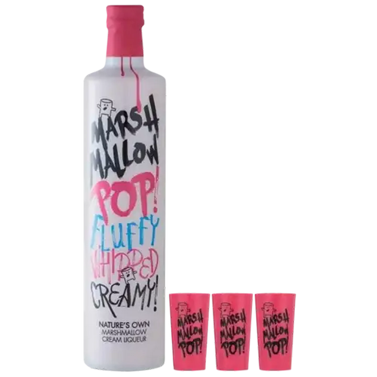 Image of Marshmallow Pop Cream Liqueur Gift Set Bottle 750ml