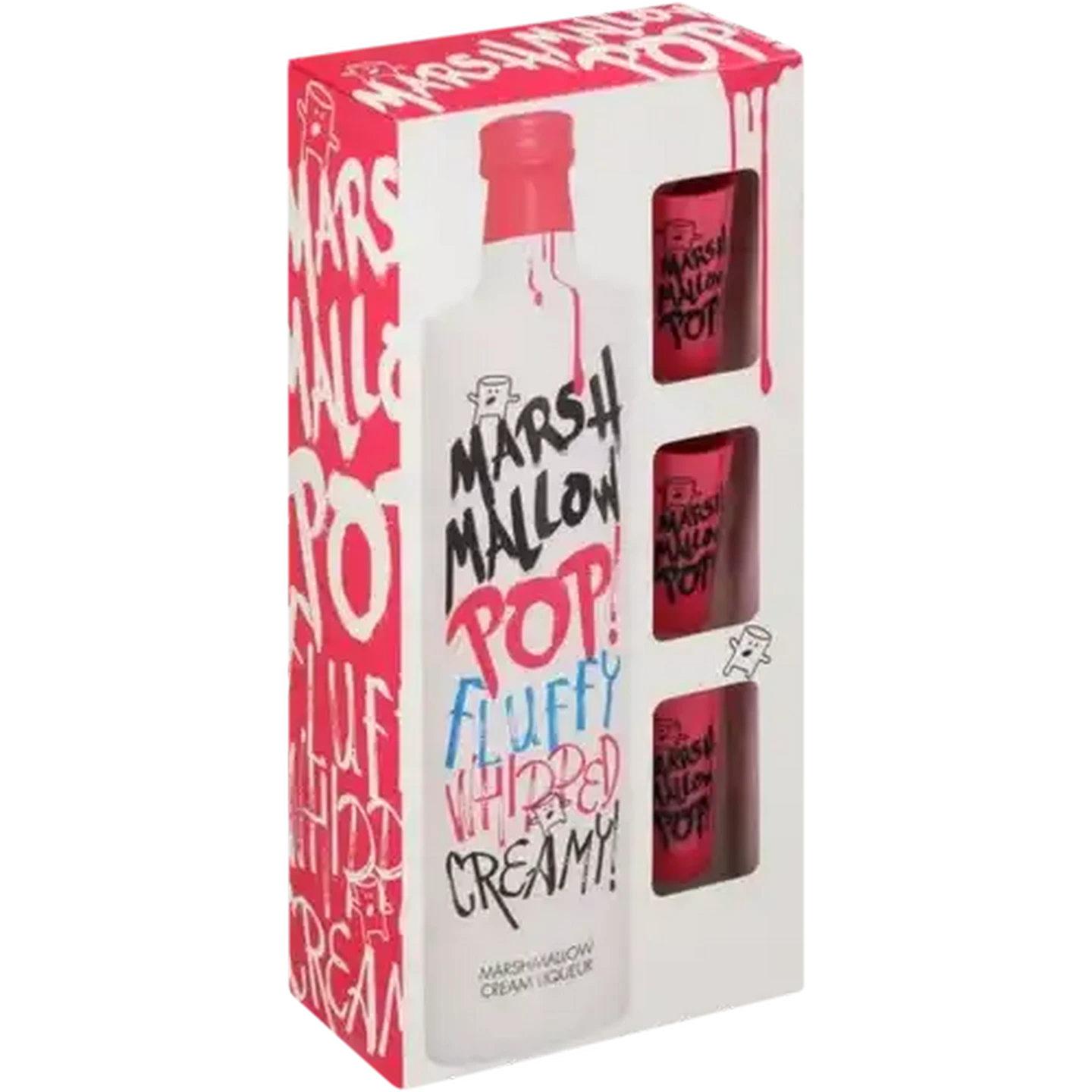 Image of Marshmallow Pop Cream Liqueur Gift Set Bottle 750ml