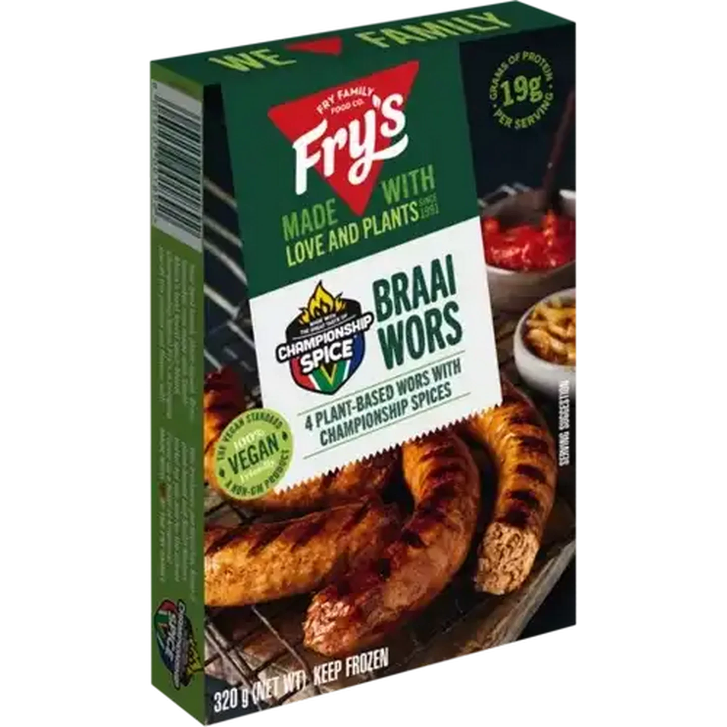 Image of Fry's Frozen Championship Spice Vegetarian Wors 320g
