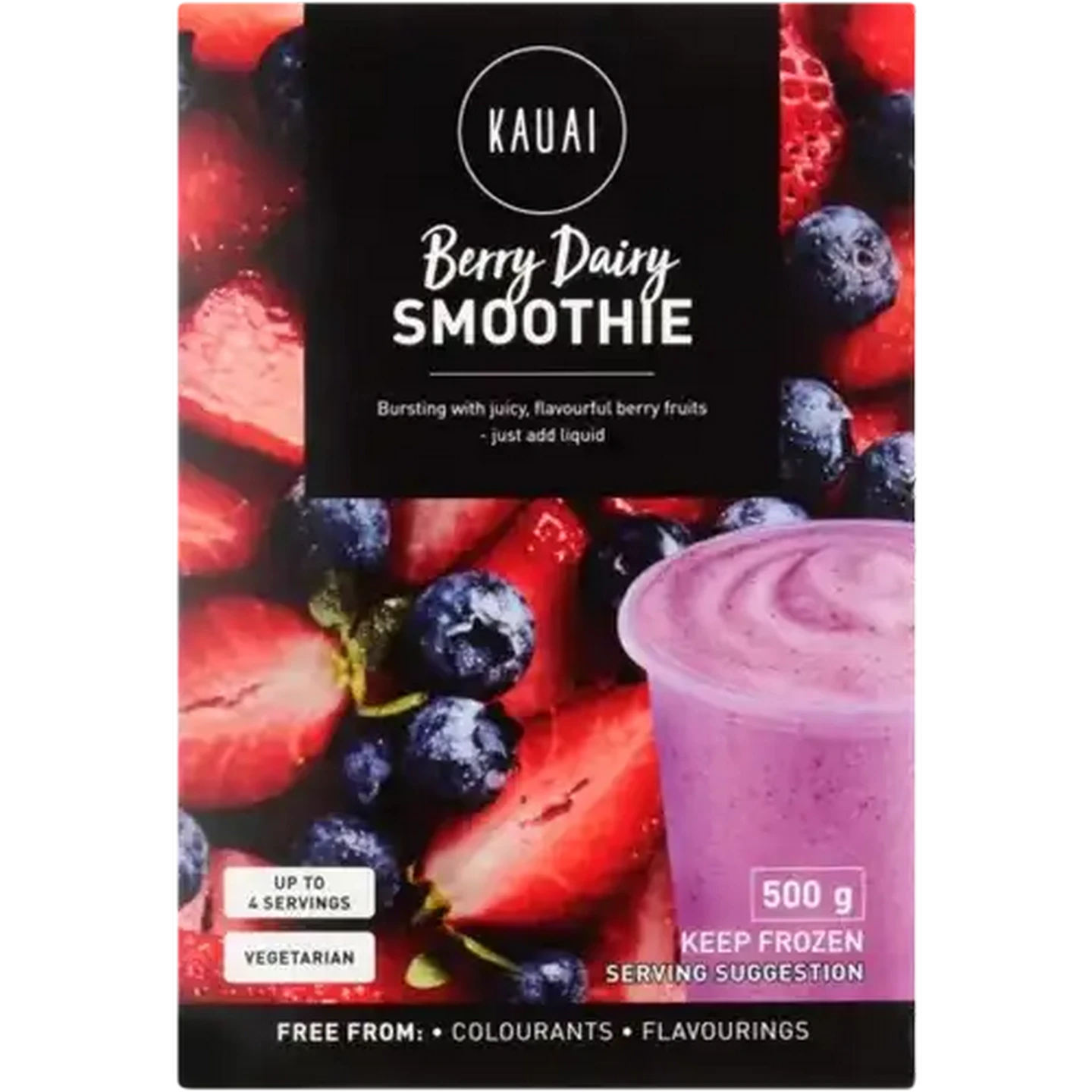Image of Kauai Frozen Berry Dairy Vegetarian Smoothie 500g