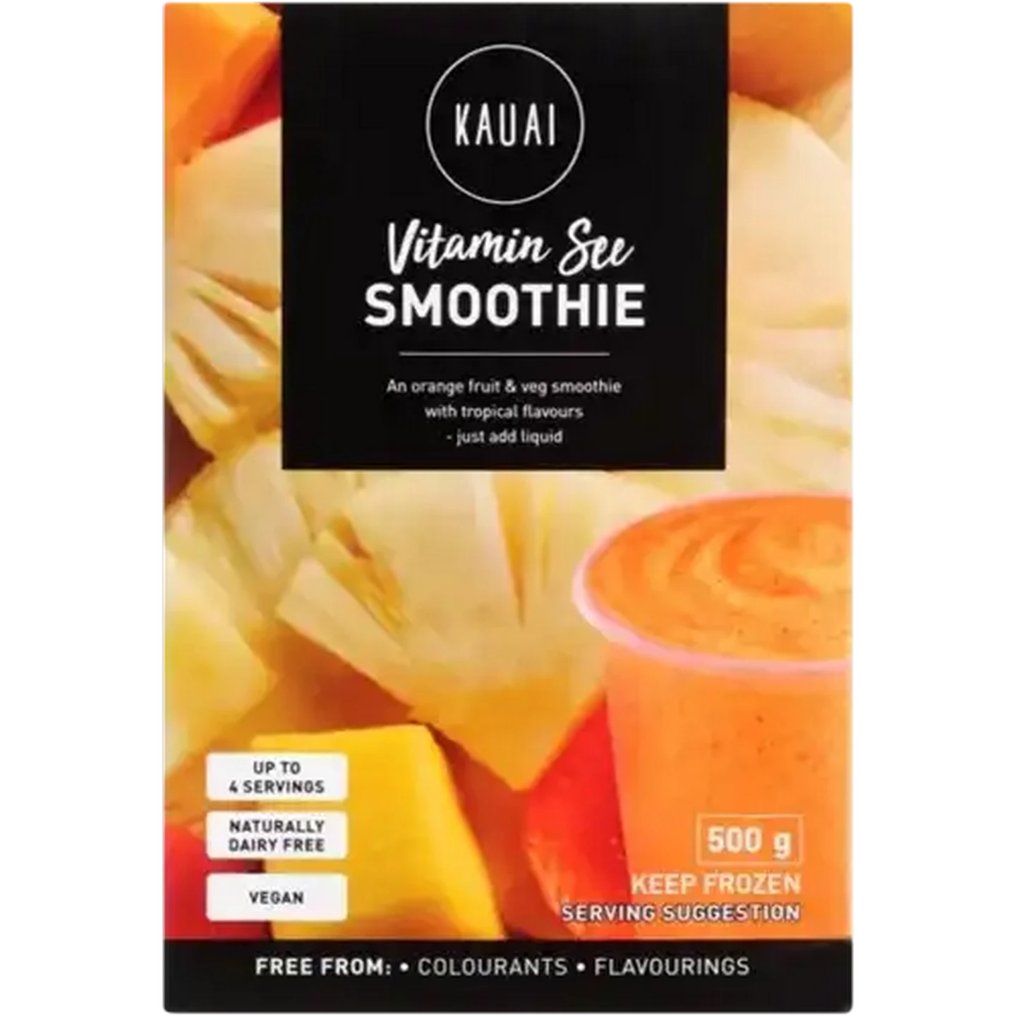 Image of Kauai Frozen Vitamin See Vegan Orange Fruit & Vegetable Smoothie 500g