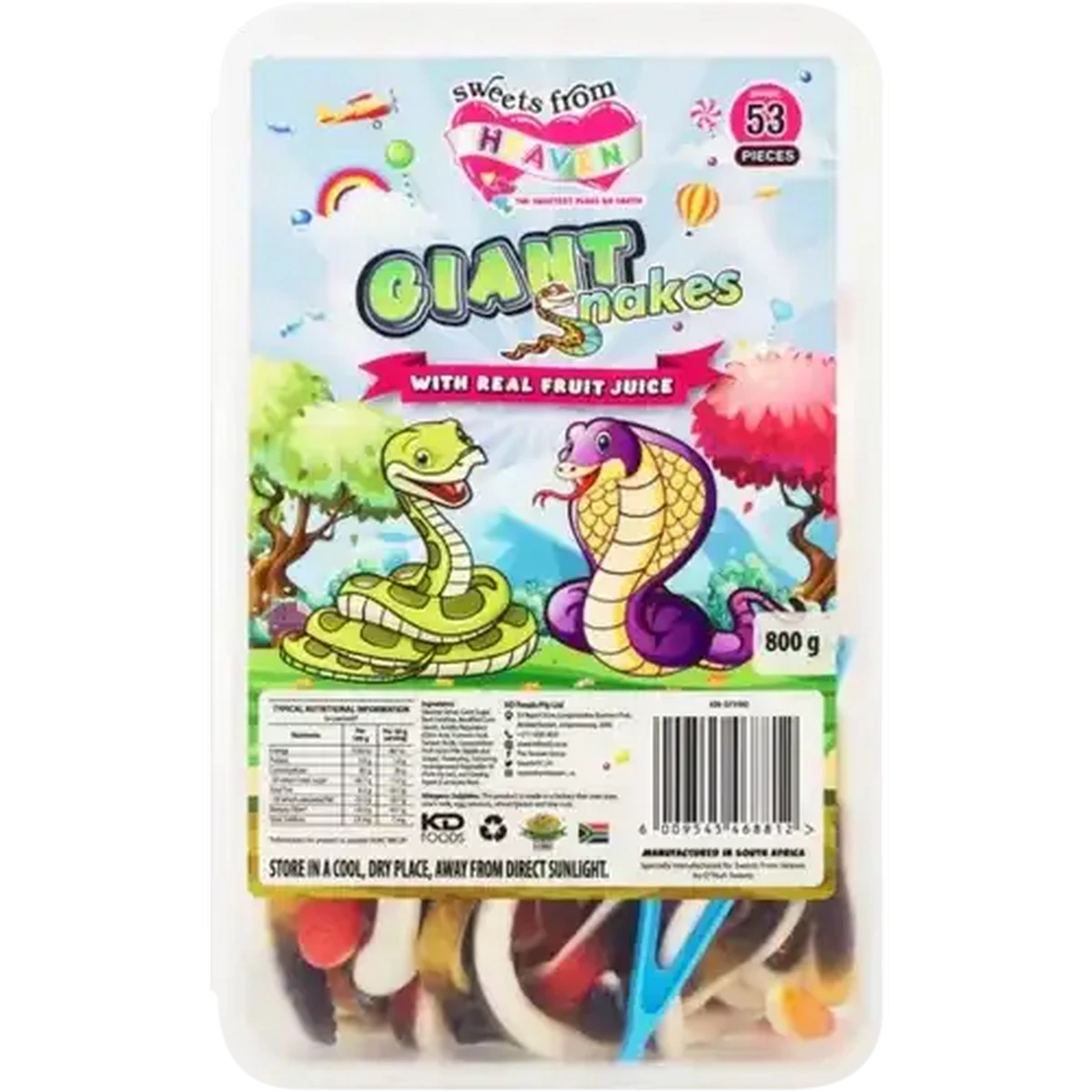 Checkers Sixty60 | Sweets From Heaven Giant Snakes Tub 800g