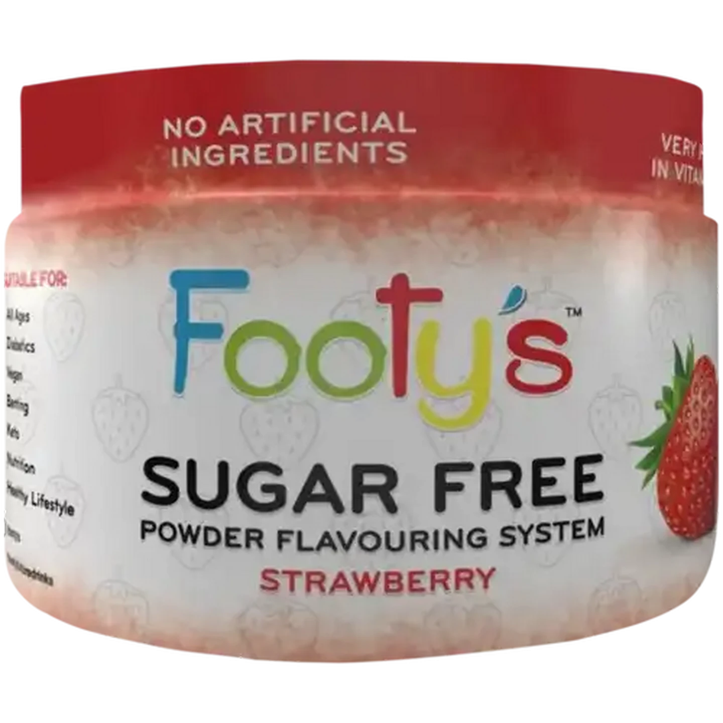 Image of Footy's Strawberry Flavoured Sugar Free Powder Drink 170g