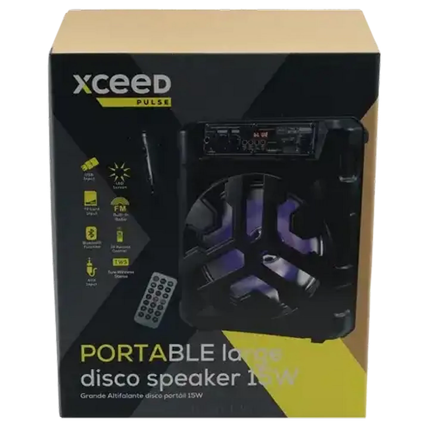 Image of Xceed Pulse Black Large Portable Disco Speaker 15W