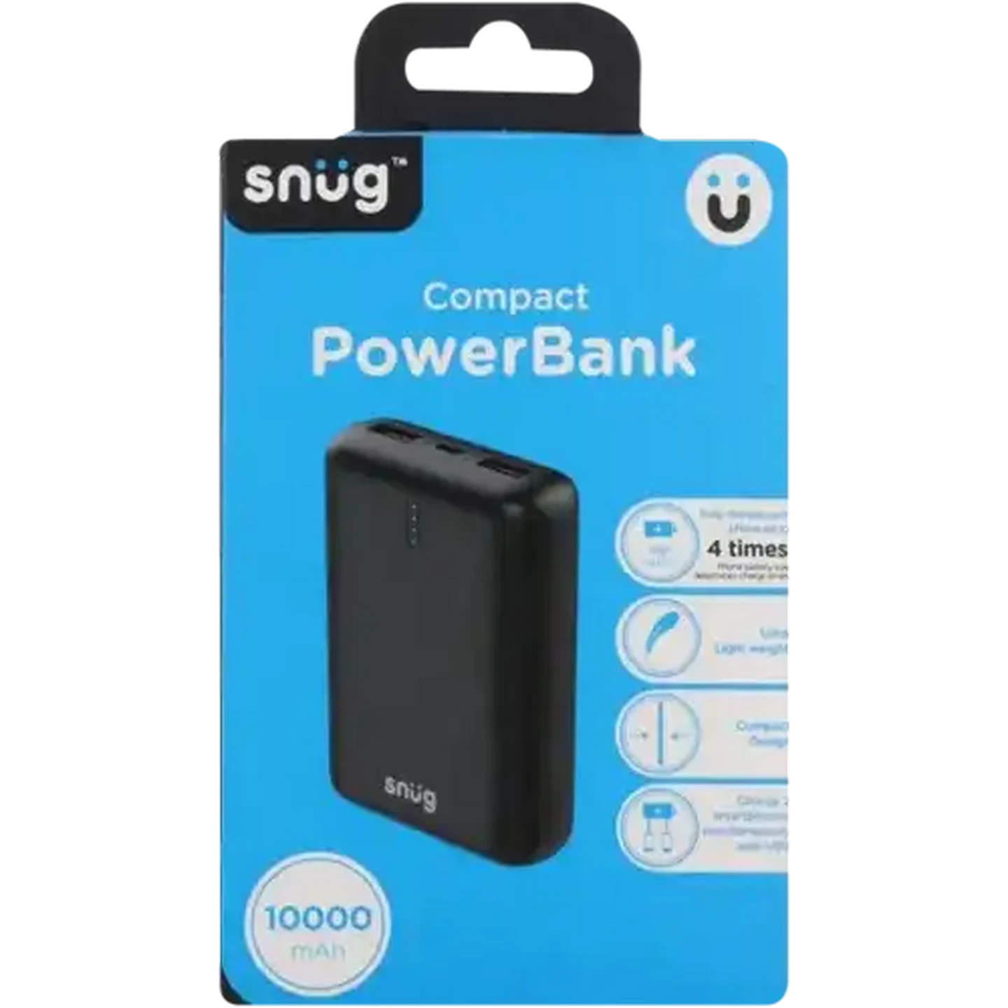 Image of Snug Black Compact Power Bank 10000mAh