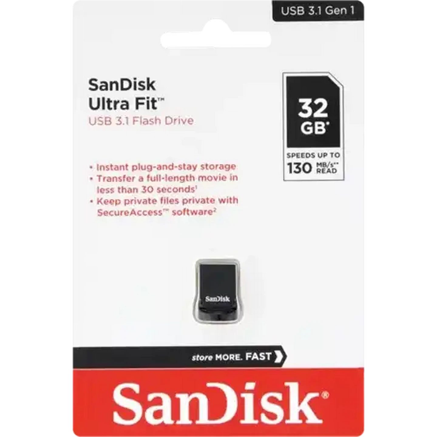 Image of SanDisk Ultra Fit USB 3.1 Flash Drive 32GB