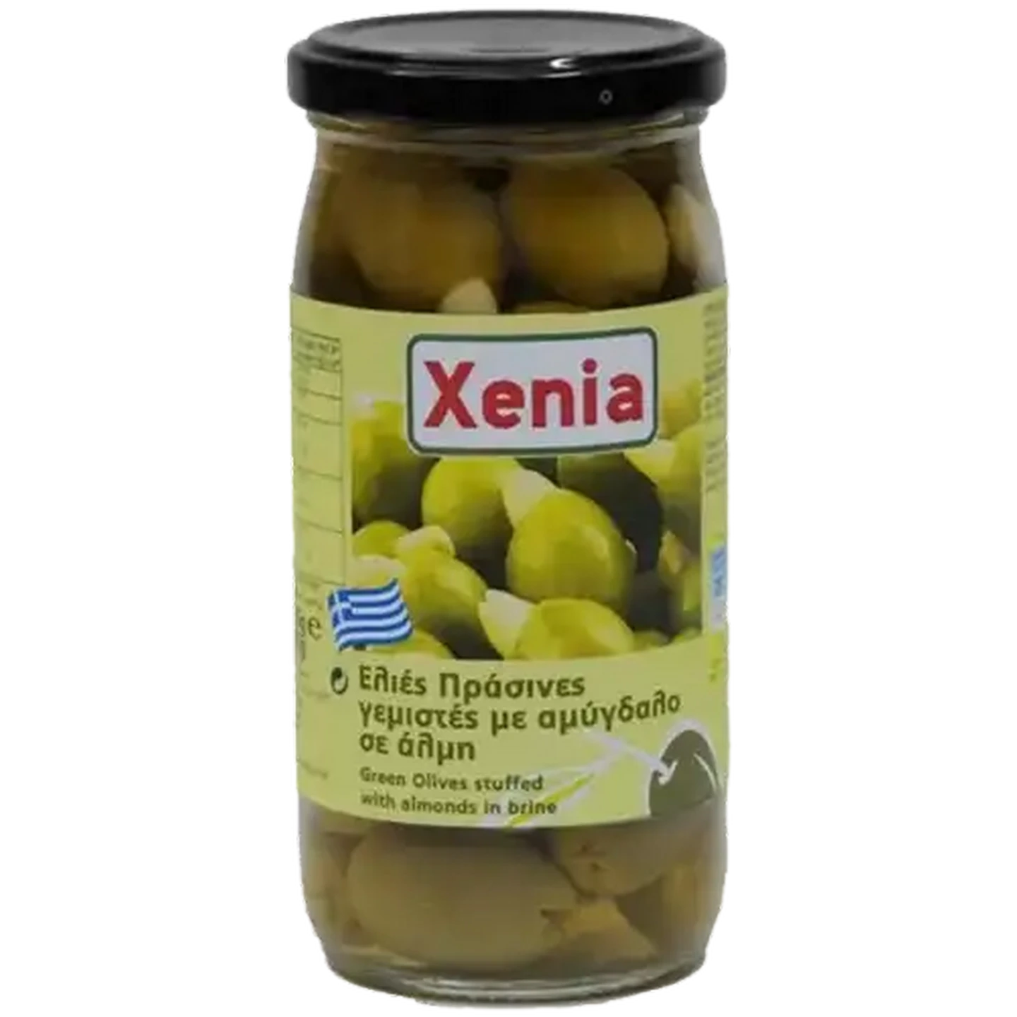 Image of Xenia Green Olives Stuffed with Almonds in Brine 355g