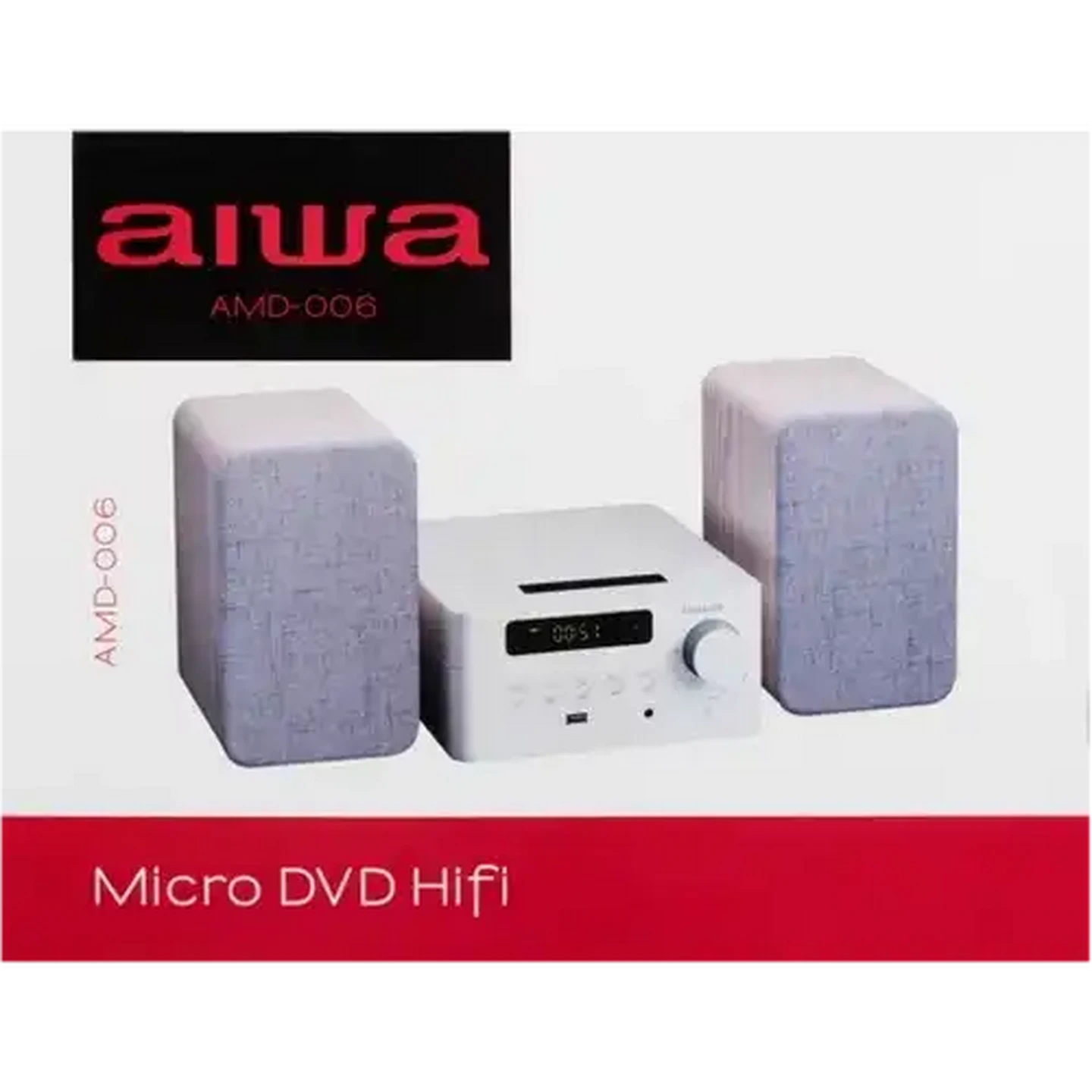 Image of AIWA White 2 Channel Stereo Mini DVD Hi-Fi 30W
