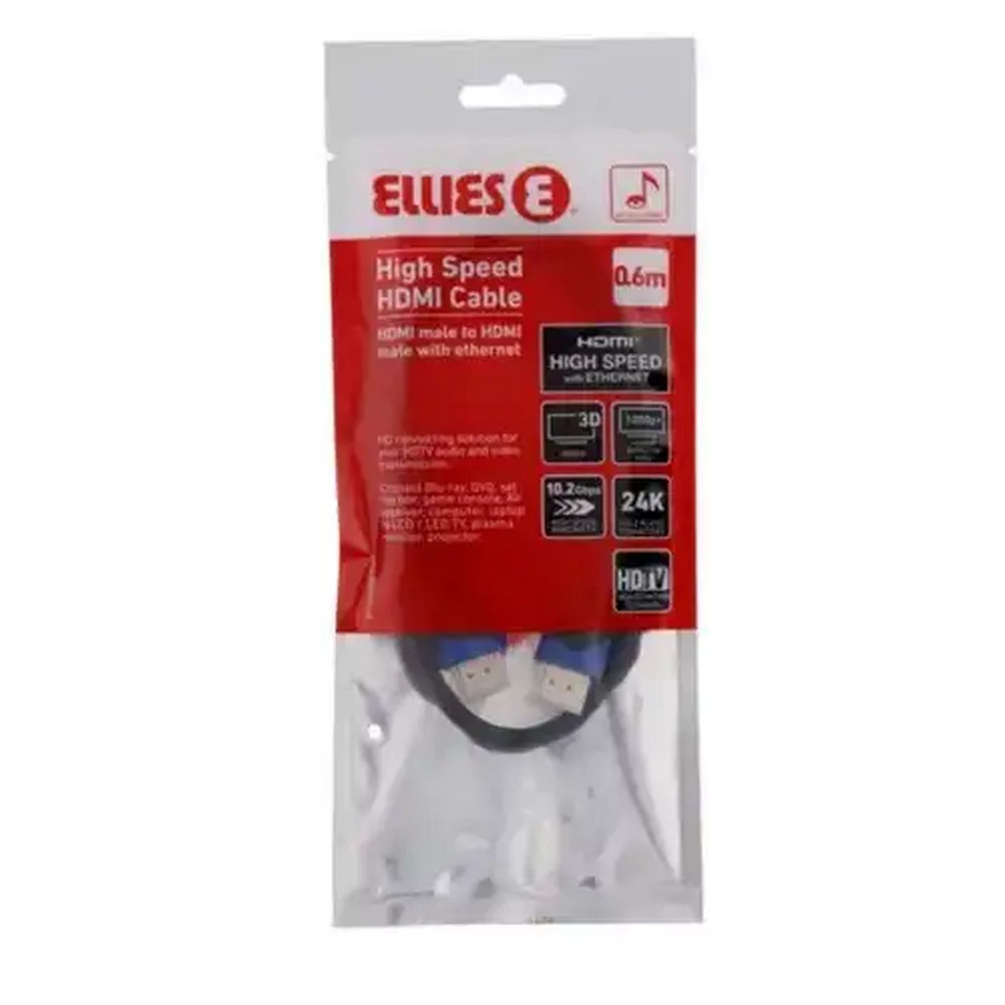 Image of ELLIES High Speed HDMI Cable 0.6m