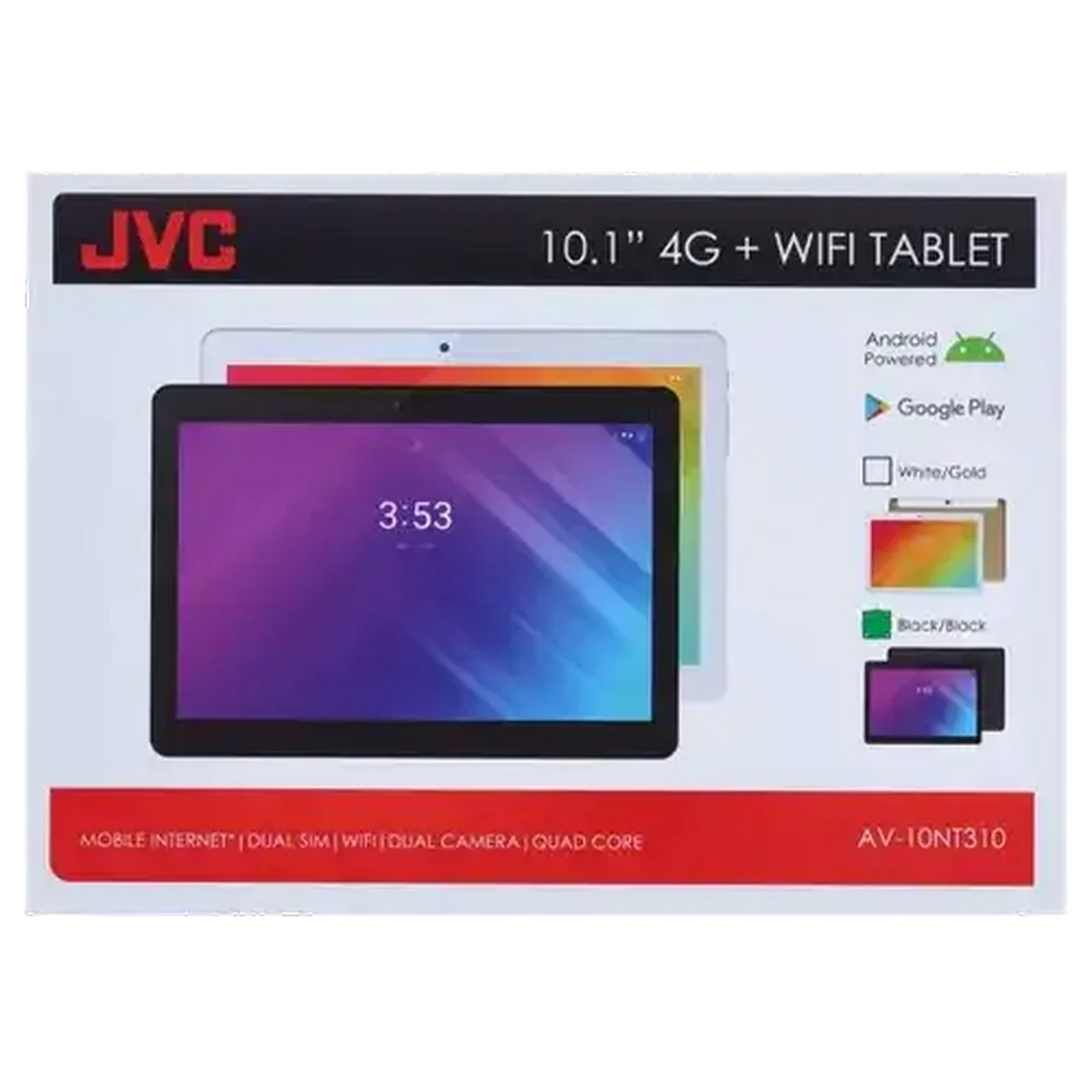 Image of JVC Black 4G Smart Tablet 10 Inch