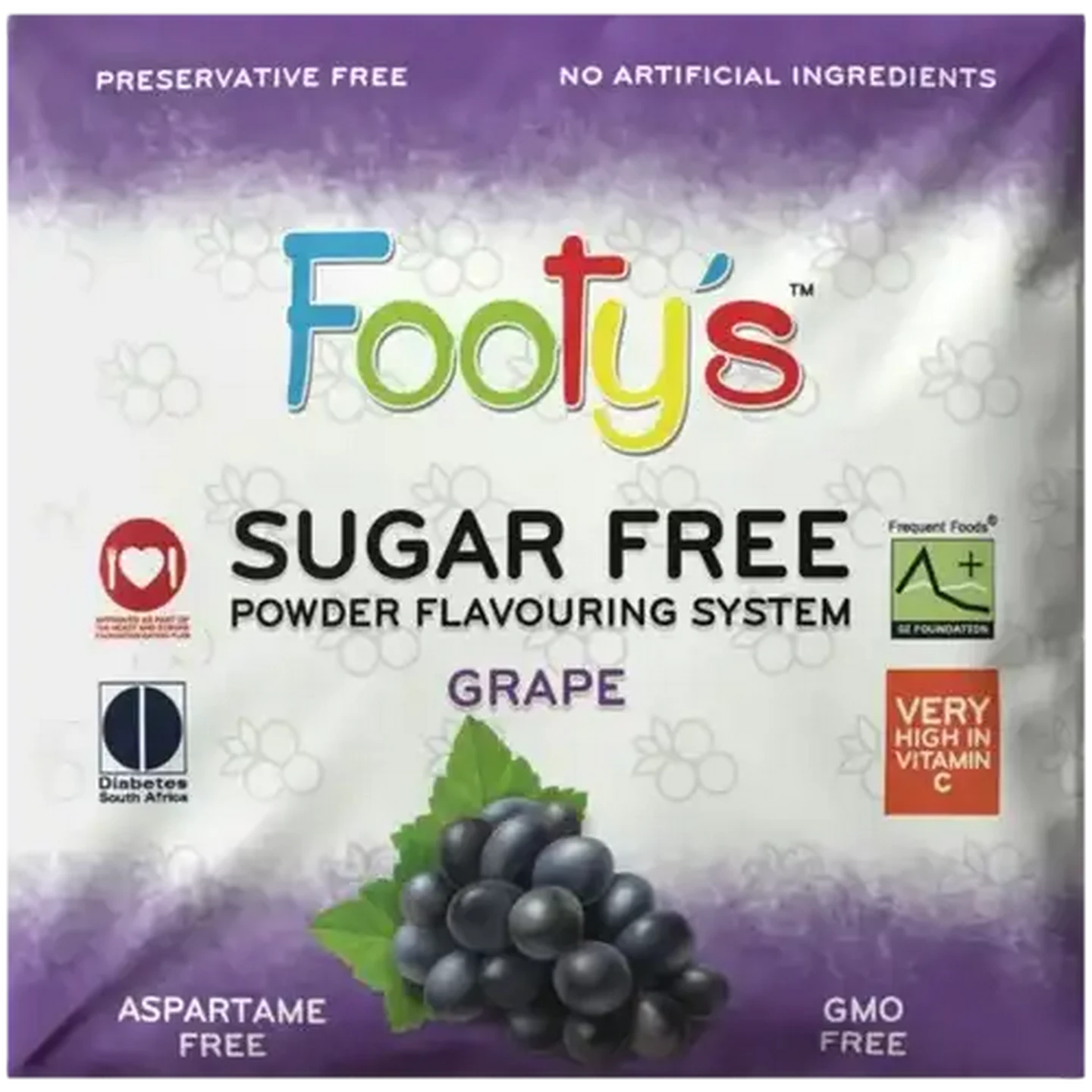 Image of Footy's Grape Flavoured Sugar Free Powder Drink 15g