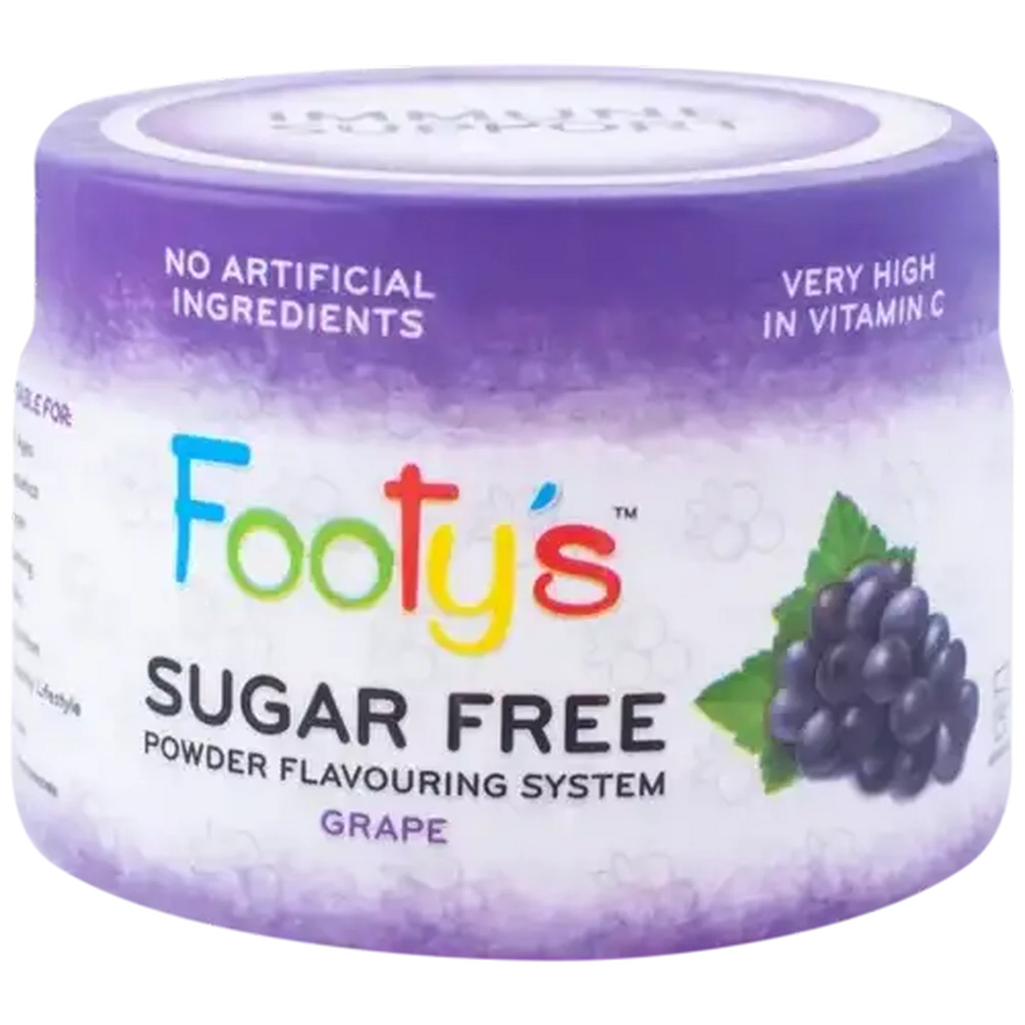 Image of Footy's Sugar Free Grape Flavoured Powder Flavouring System Tub 170g