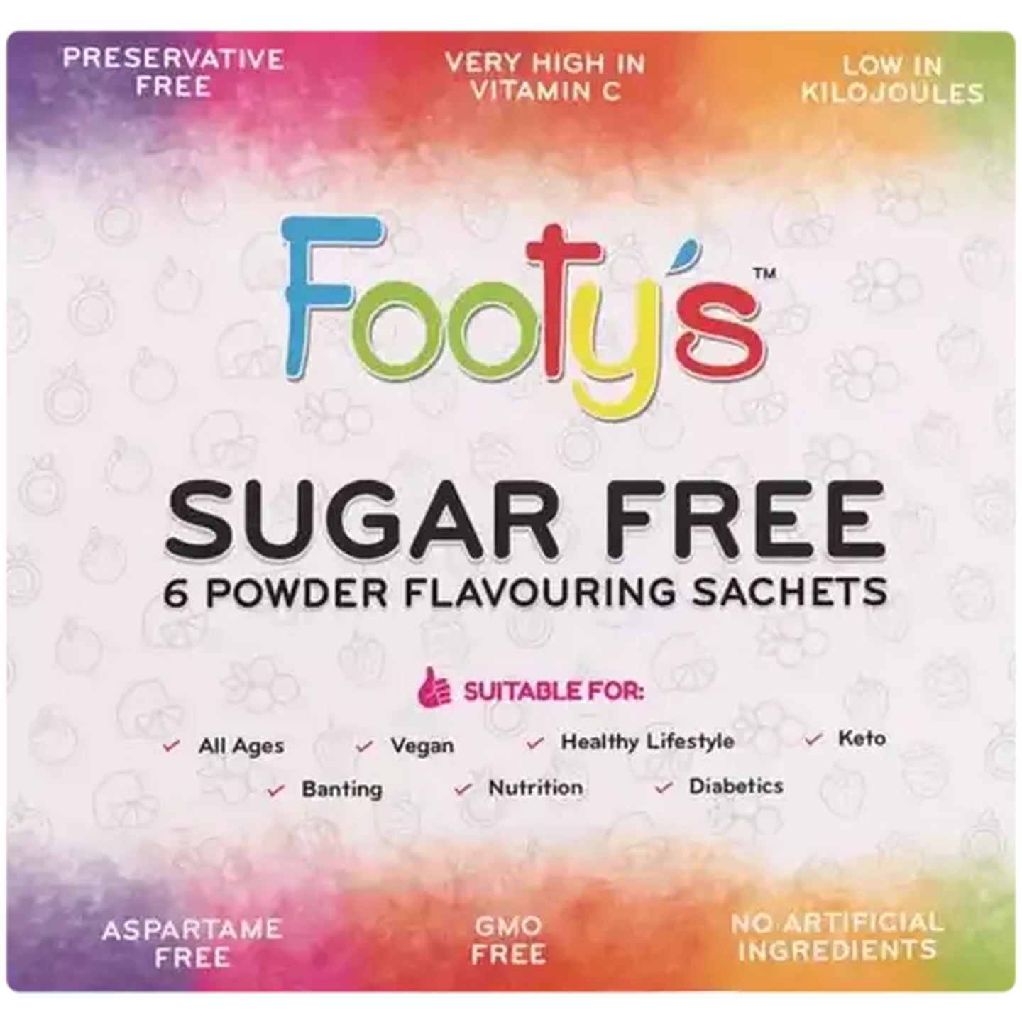 Image of Footy's Sugar Free Powder Drink Variety Pack 6 x 15g