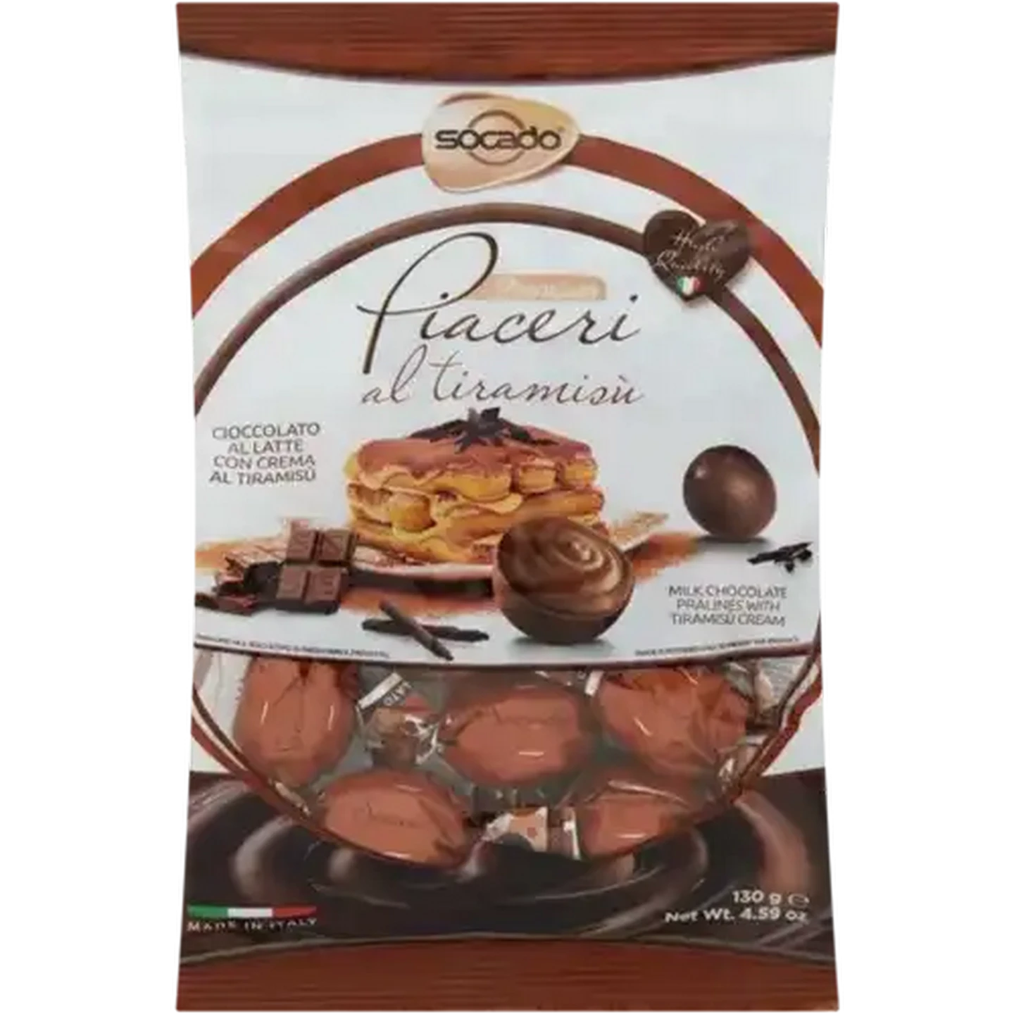 Chocoさま Shoprite ZA | Socado Premium Piaceri Al Tiramisu Milk Chocolate