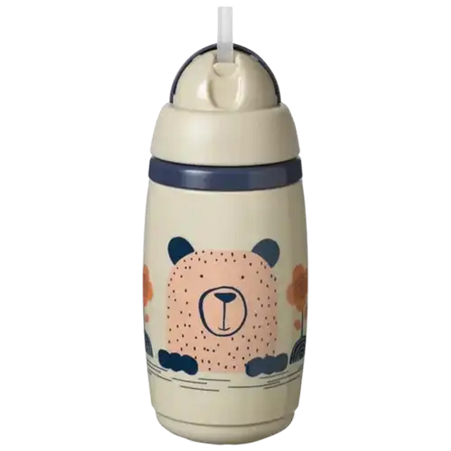 Image of Tommee Tippee Grey Insulated Straw Cup 36 Months + (Design May Vary)