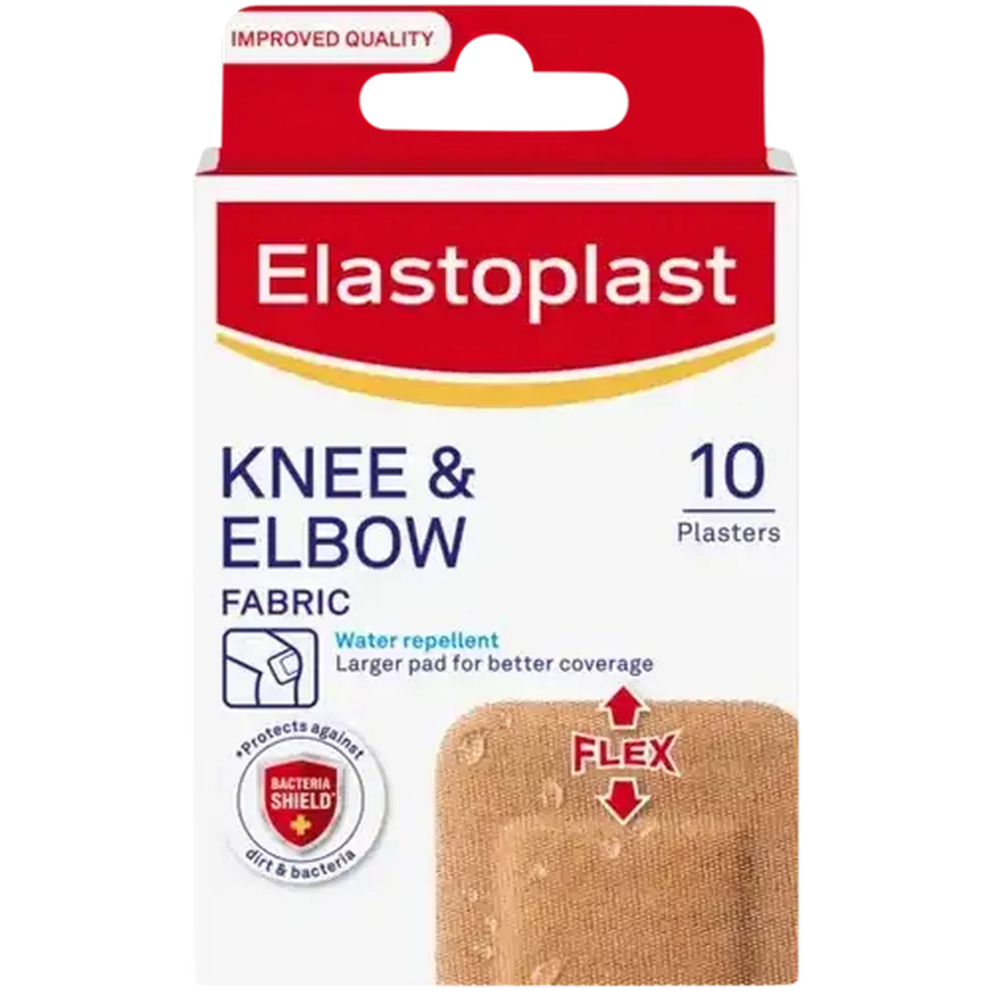 Image of Elastoplast Knee & Elbow Fabric Plasters 10 Pack