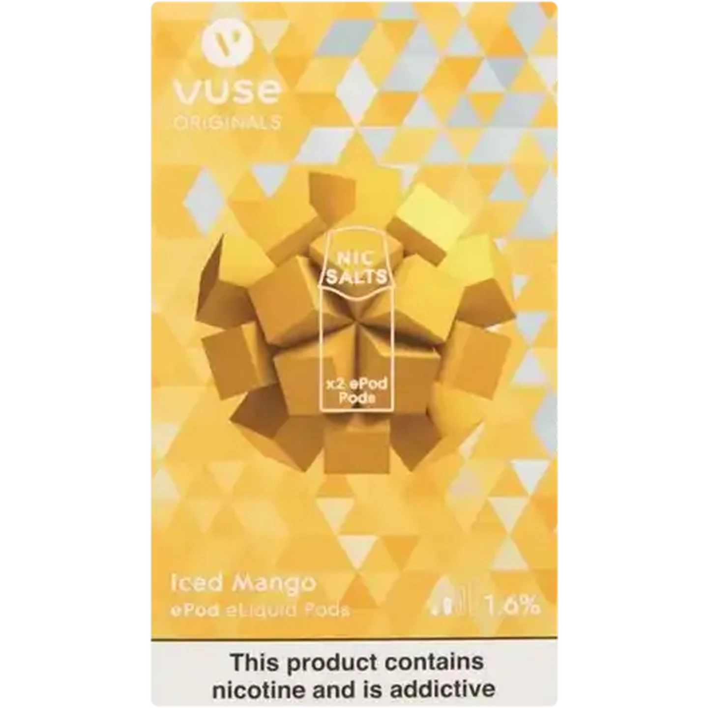 Checkers Sixty60 | Vuse Originals Iced Mango 1.6% Nicotine E-Liquid  Replacement Pods 2 Pack (Non-Refundable. Non-Returnable.)