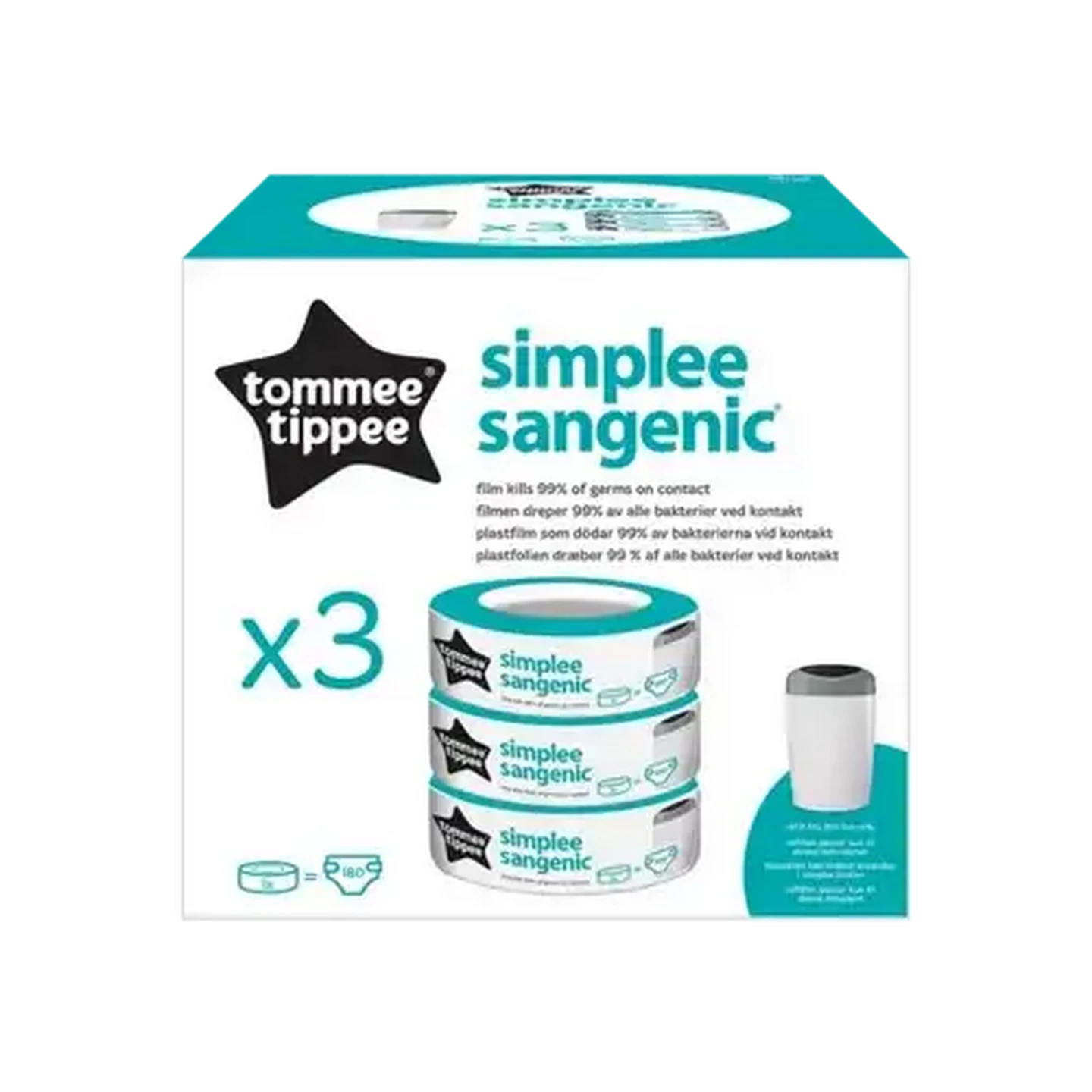 Image of Tommee Tippee Sangenic Simplee Cassette 3-Pack