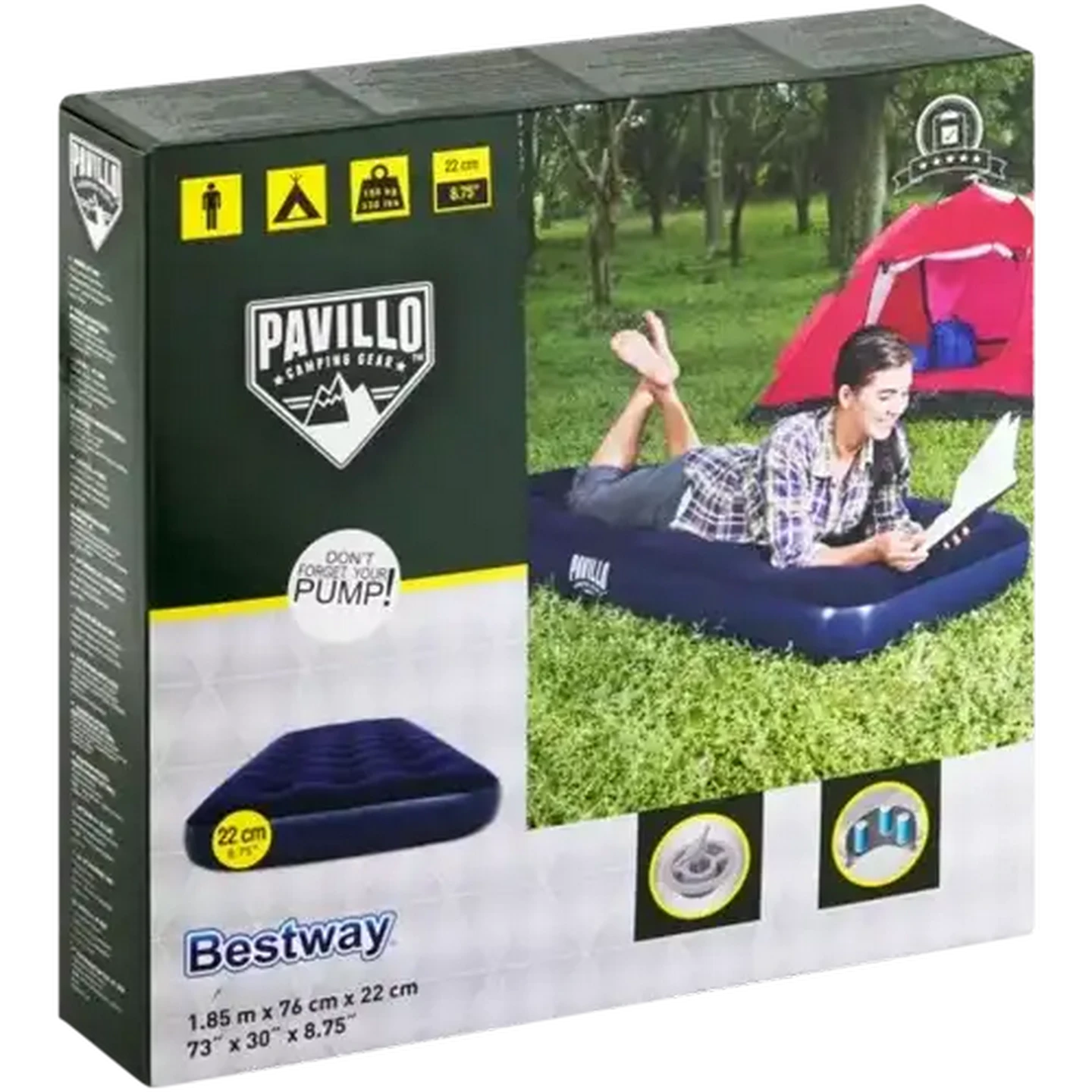 Image of Bestway Pavillo Flocked Navy Blue Single Air Mattress