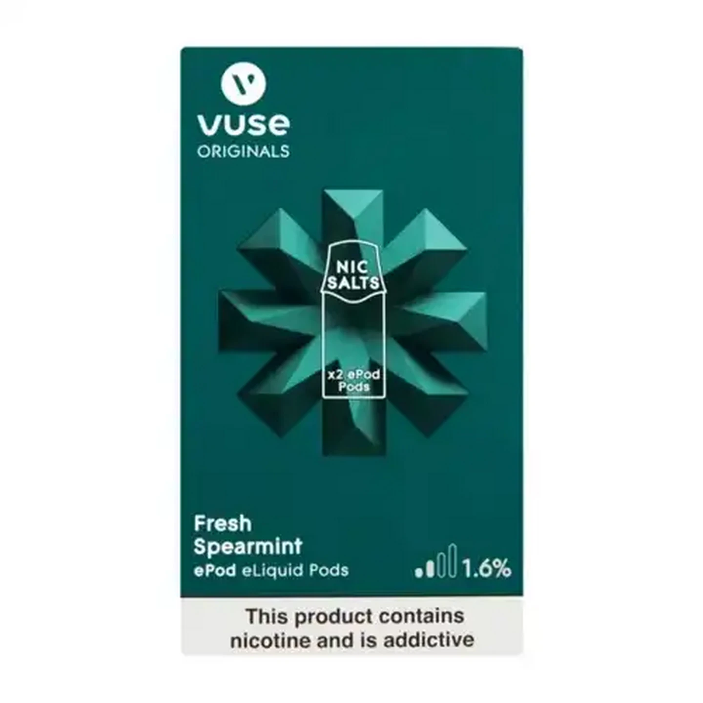 Checkers Sixty60 | Vuse Originals Fresh Spearmint 1.6% Nicotine Replacement  ePods 2 Pack (Non-Refundable. Non-Returnable.)