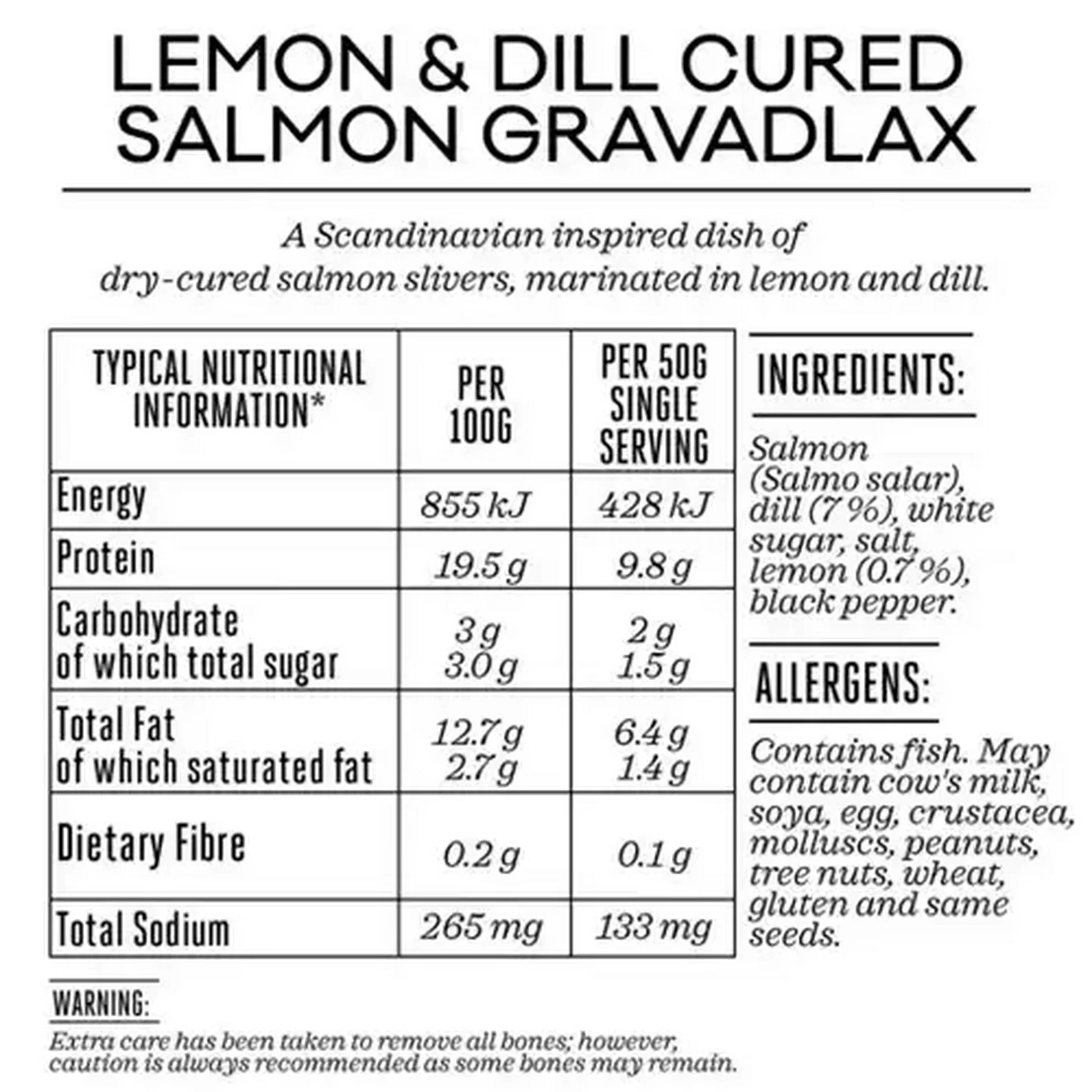 Image of Forage And Feast Lemon & Dill Cured Salmon Gravadlax 100g