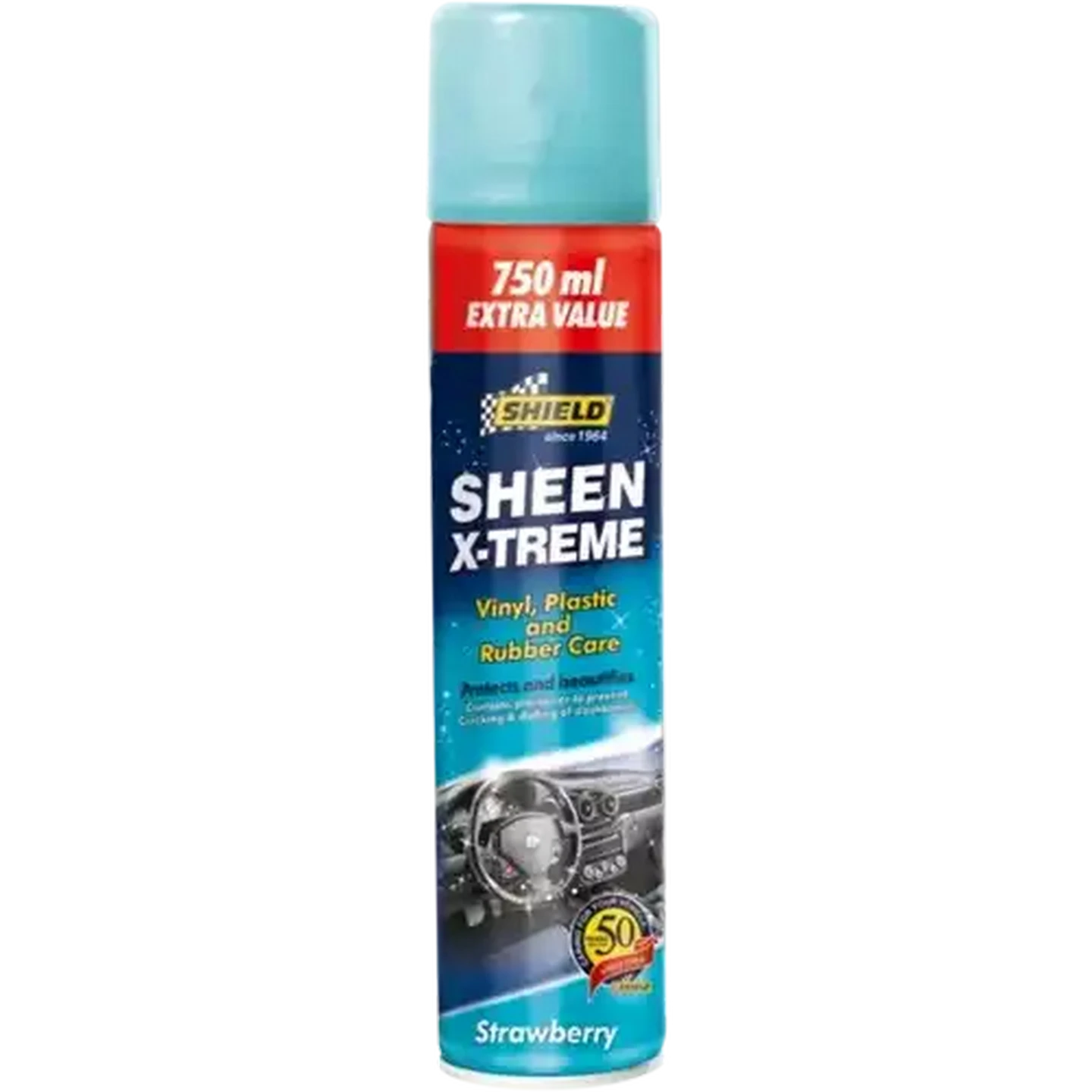 Image of Shield Sheen X-Treme Strawberry Vinyl, Plastic and Rubber Care Spray 750ml