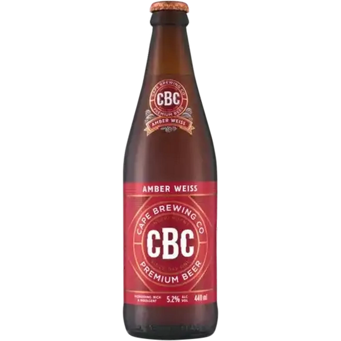 Image of CBC Amber Weiss Beer Bottle 440ml
