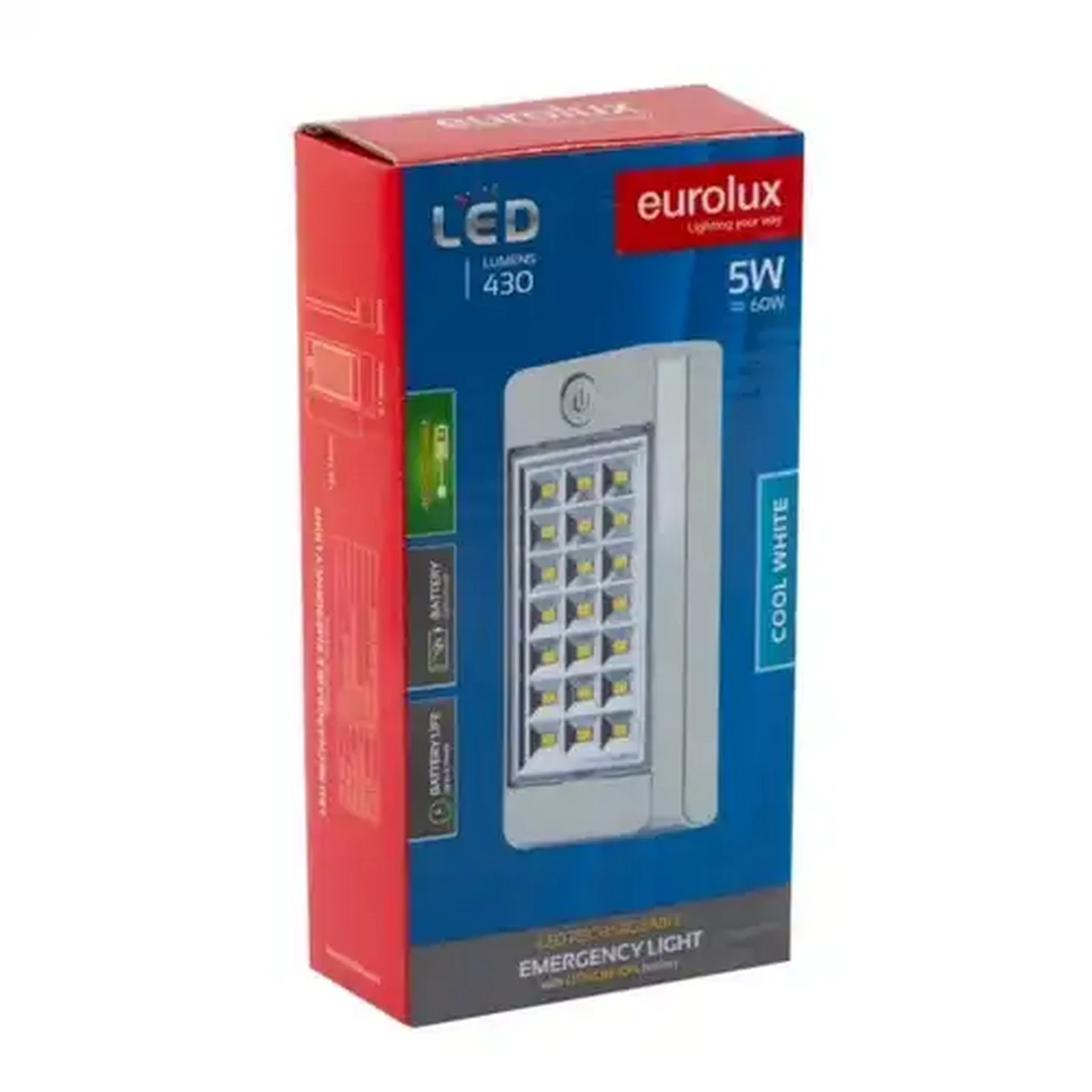 Image of Eurolux FS306W White Rechargeable LED Emergency Light 5W