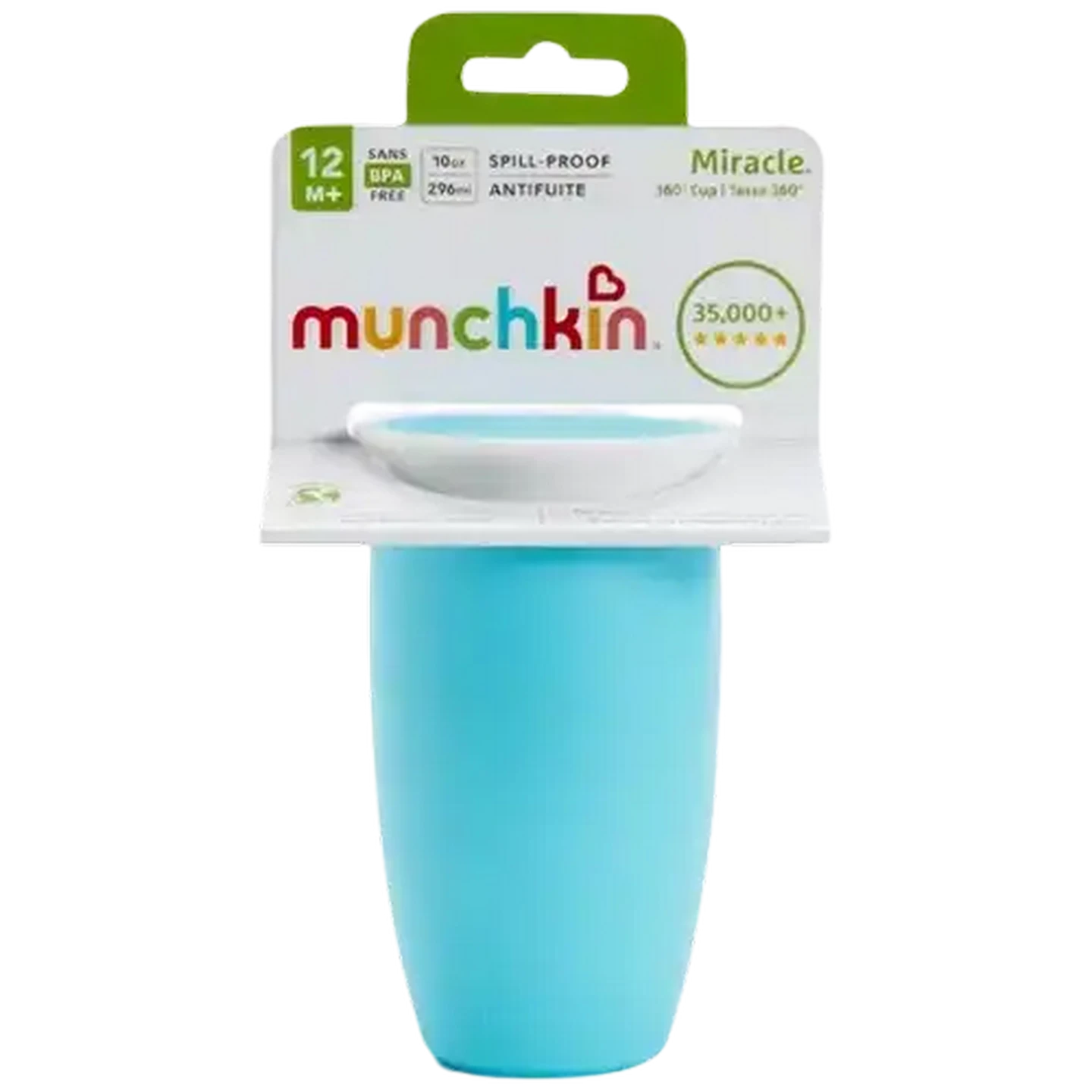 Image of Munchkin Miracle Blue Spill-Proof Sippy Cup 12+ Months 296ml