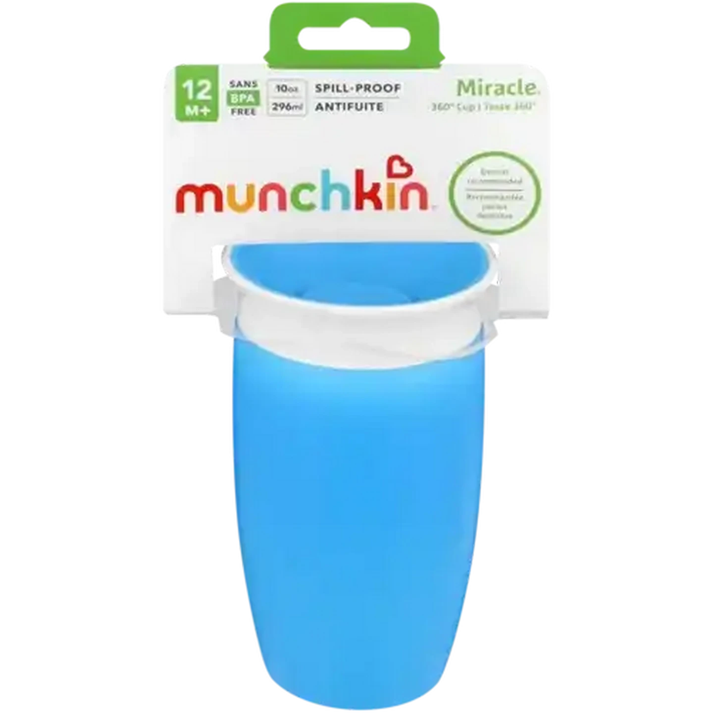 Image of Munchkin Miracle Blue Spill-Proof Sippy Cup 12+ Months 296ml